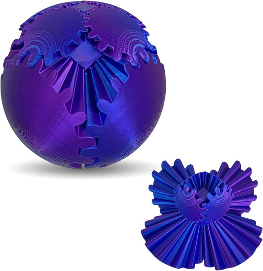 Gear Ball-3D Printed Gear Ball, 2024 New Gear Ball for ADHD 3D Printed Gear Ball Spin Ball Fidget Toy 2.95Inch Fidget Ball Gear Toy for Stress and Anxiety