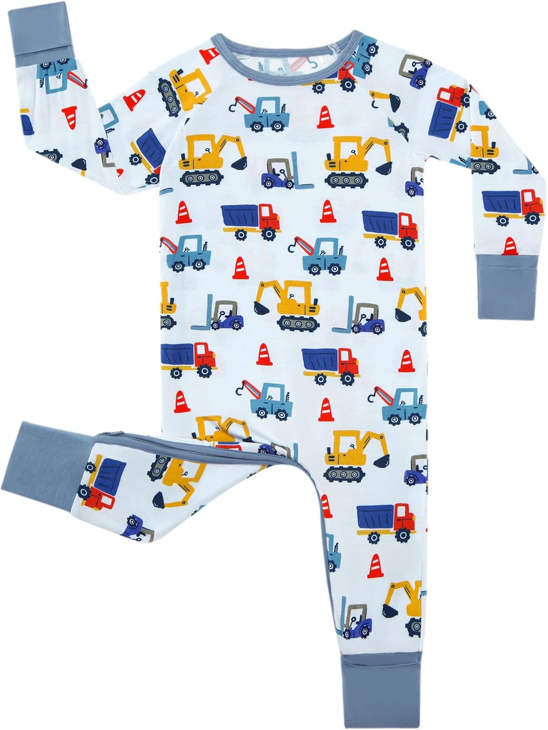 Baby Boys Girls Romper Long Sleeve Jumpsuits Infant Unisex One-Piece Bamboo Viscose Zipper Mitten Rompers