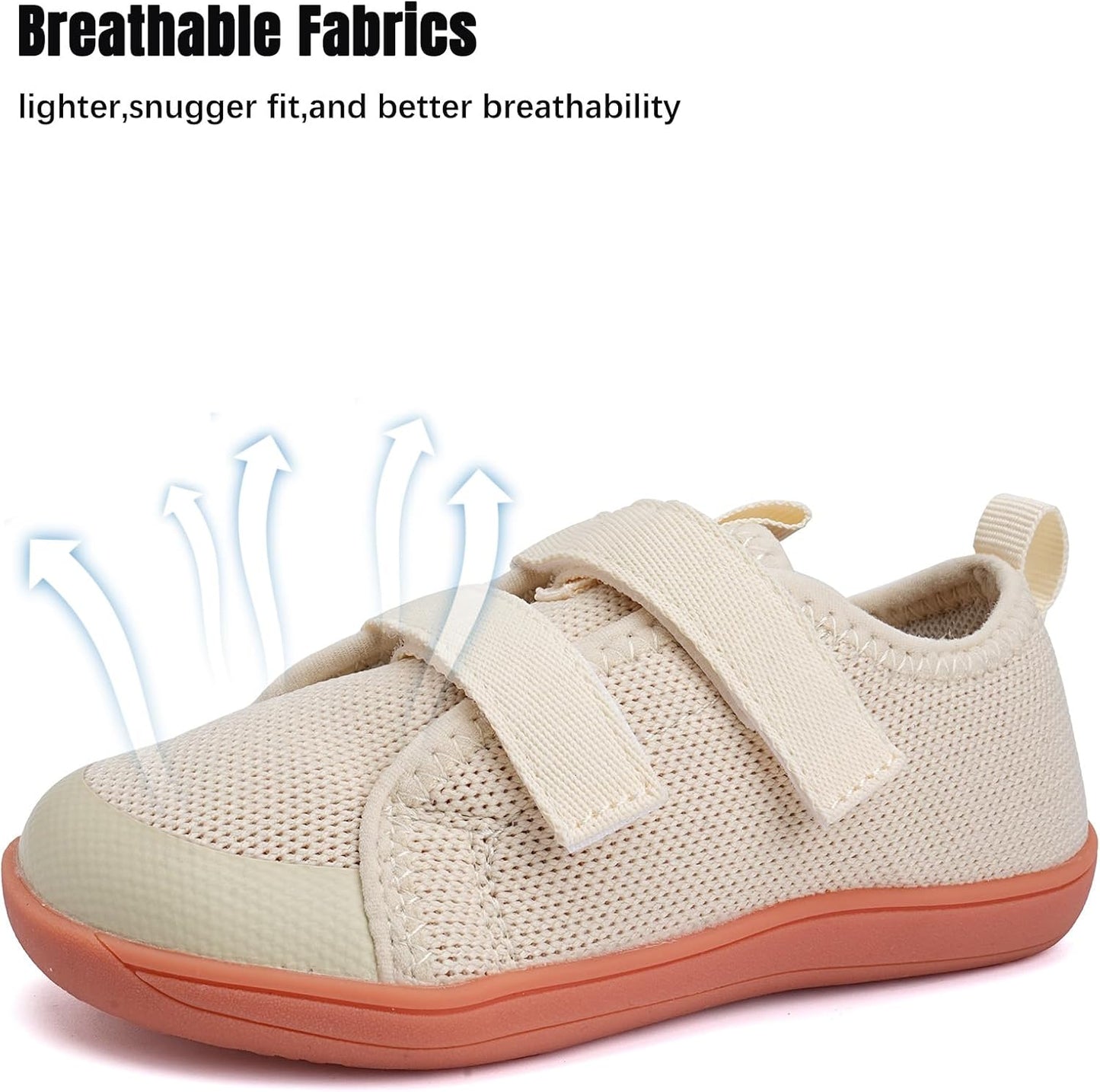 WateLves Toddler Little Kids Wide Barefoot Shoes The First Walking Shoes Girls Boys Breathable Zero Drop Minimalist Sneakers with Wide Toe Box Natural to Grow