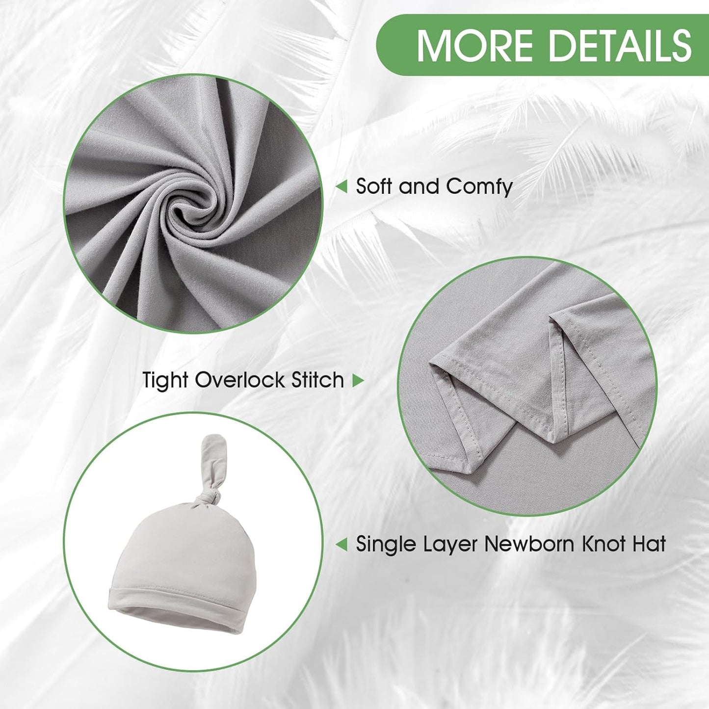 iEvolve Cotton Knitted Baby Swaddle Blanket with Hat Headband Set Newborn Swaddle Wrap Receiving Blankets for Baby Girl Boy 45" x 45"(Grey)