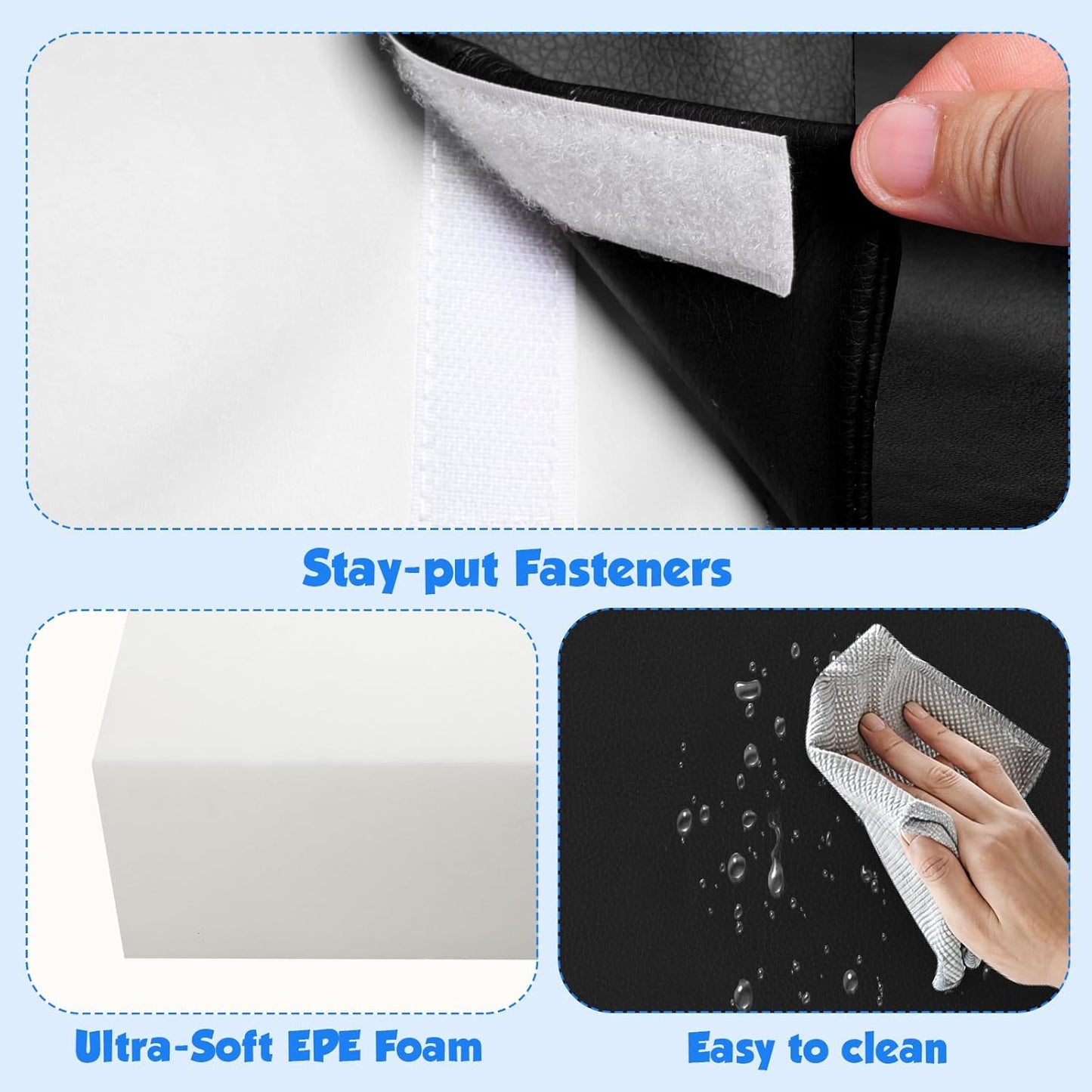 4-Piece Soft PU Leather Toddlers Climbing Toys, Baby Foam Climbing Blocks for Toddlers 3, Indoor Climb and Crawl Activity Play Set, Foam Play Gym Climbing Structures (Black and White)