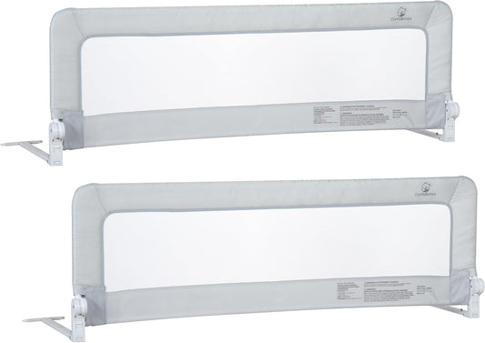 ComfyBumpy 2-Pack Bed Rail for Toddlers 55.5" L x 19.5" H | Toddler Bed Rails for Twin, Full, Queen & King Mattress Size | Swing Down Rail Guard | Mattress Side Rail for Kids | Gray