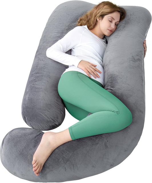 Pregnancy Pillow for Sleeping, Extra Large U Shaped Body Pillow, Maternity Pillow for Pregnant Women with Velvet Cover
