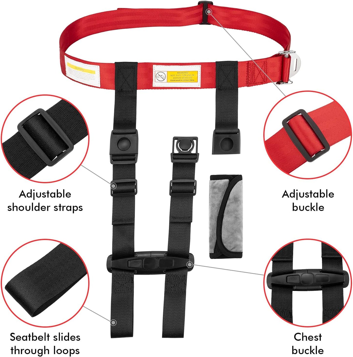 Airplane Harness for Toddlers with Soft Shoulder Pad Child Airplane Safety Travel Harness for Kids Baby Travel Essentials for Flying with Toddler Must Haves Toddler Plane Essentials