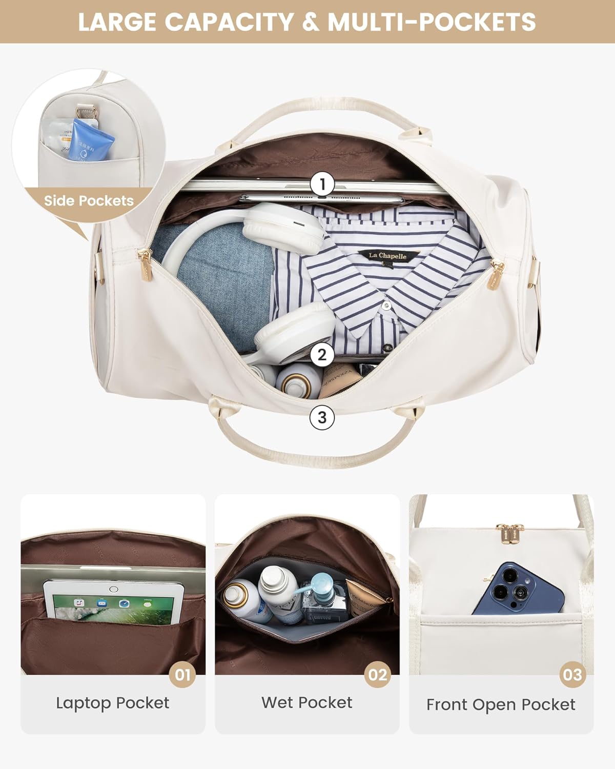 LOVEVOOK Travel Bag,Weekender Bag for Women Travel Duffle Bag with Shoe Compartment,Carry on Overnight Bag with Wet Pocket,Gym Yoga Duffel Bag,Hospital Bags for Labor and Delivery,3 Pcs Set