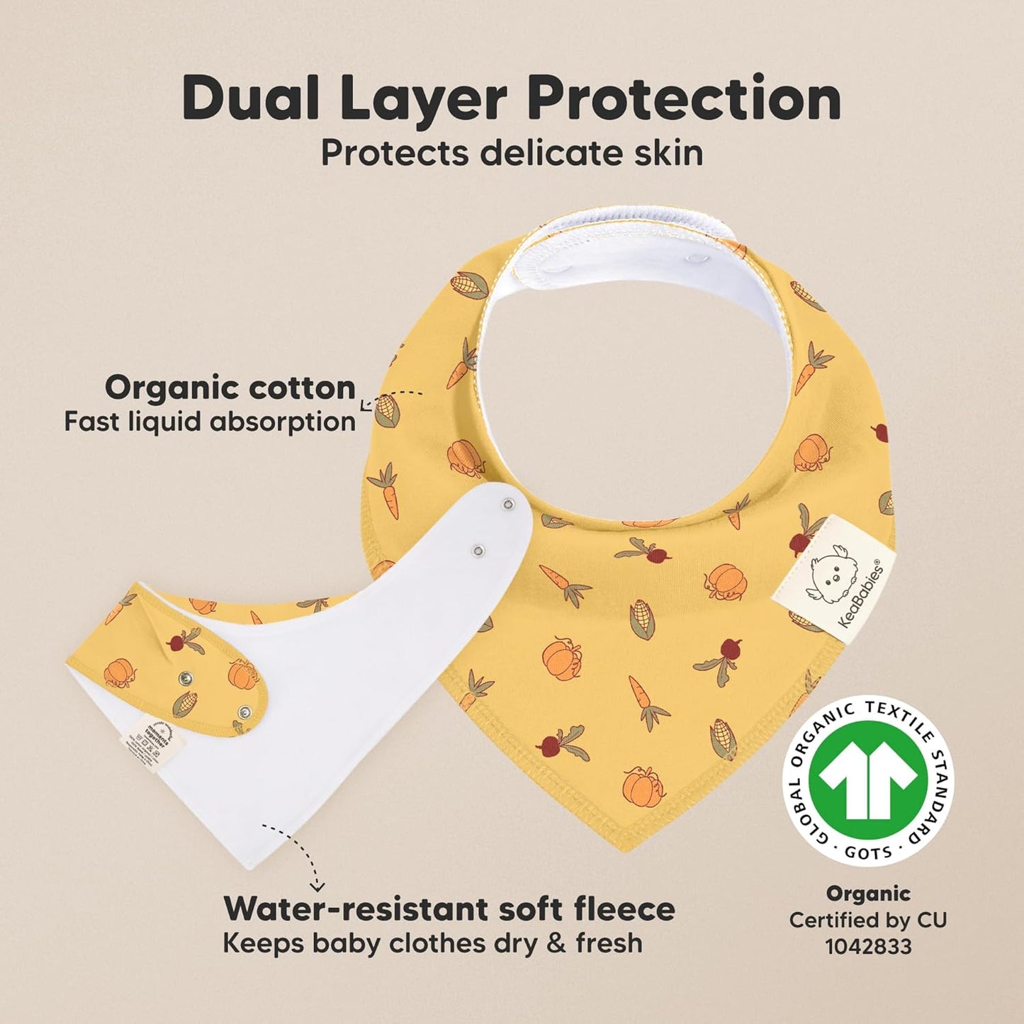 8-Pack Organic Baby Bandana Bibs for Boys, Girls - Super Absorbent Triangle Baby Bibs for Drooling and Teething Infant, 100% Cotton Extra Soft for Newborn, Infant 0-36 Months (Countryside)