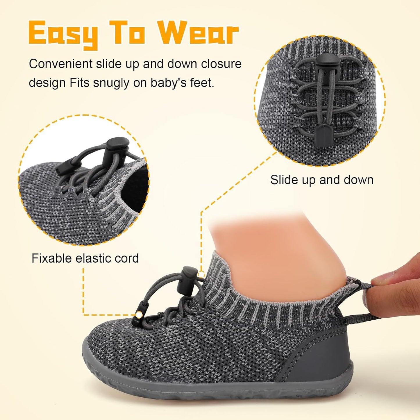 FEETCITY Baby Shoes Boys Girls First Walking Shoes Lightweight Infant Sneakers Slip On Shoe