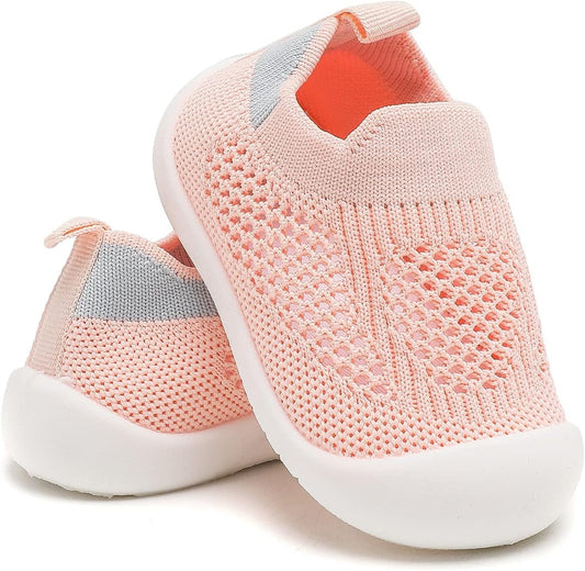 Charrost Toddler Baby Girl Boy First Walking Shoes Checkered Sneakers Sizes 3/4/5/6/7/8T. Soft, Cute,Flexible for First Walkers. Non-Slip, Slip On, Wide Toe Box Indoors Outdoors