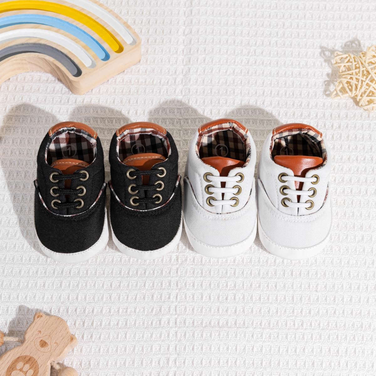 Morbido Infant Baby Boys Girls Canvas Sneaker Toddler Slip On Anti Skid Newborn First Walkers Candy Shoes for 0-18 Months