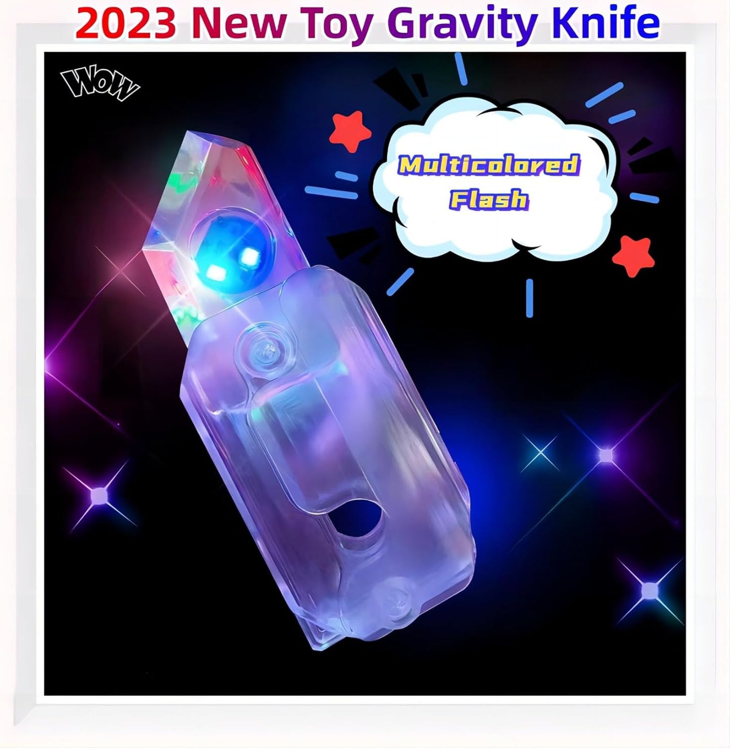 2023 New Multicolored Flash Toy Gravity Knife,Light Up Turnip Knife,Carrot Fidget Toys Adults, Funny 3D Printed Toys,Anxiety Stress Relief Toy,Perfect for Autism and Add (Multicolored Flash)