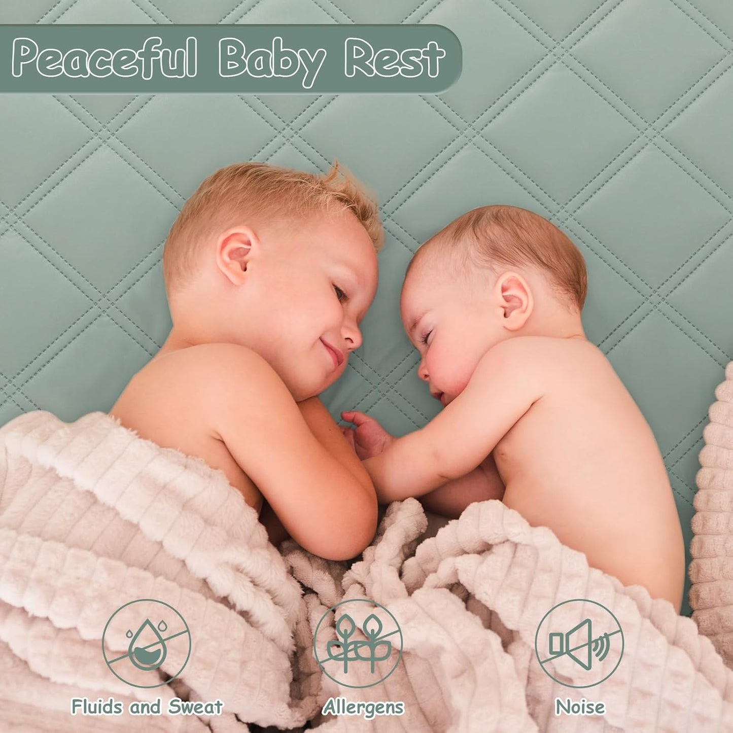 Yoofoss Waterproof Crib Mattress Protector 2 Pack, Quilted Crib Mattress Pad Cover Ultra Soft and Breathable, Machine Washable Toddler Mattress Protector for Standard Baby Crib Size 52''x28''