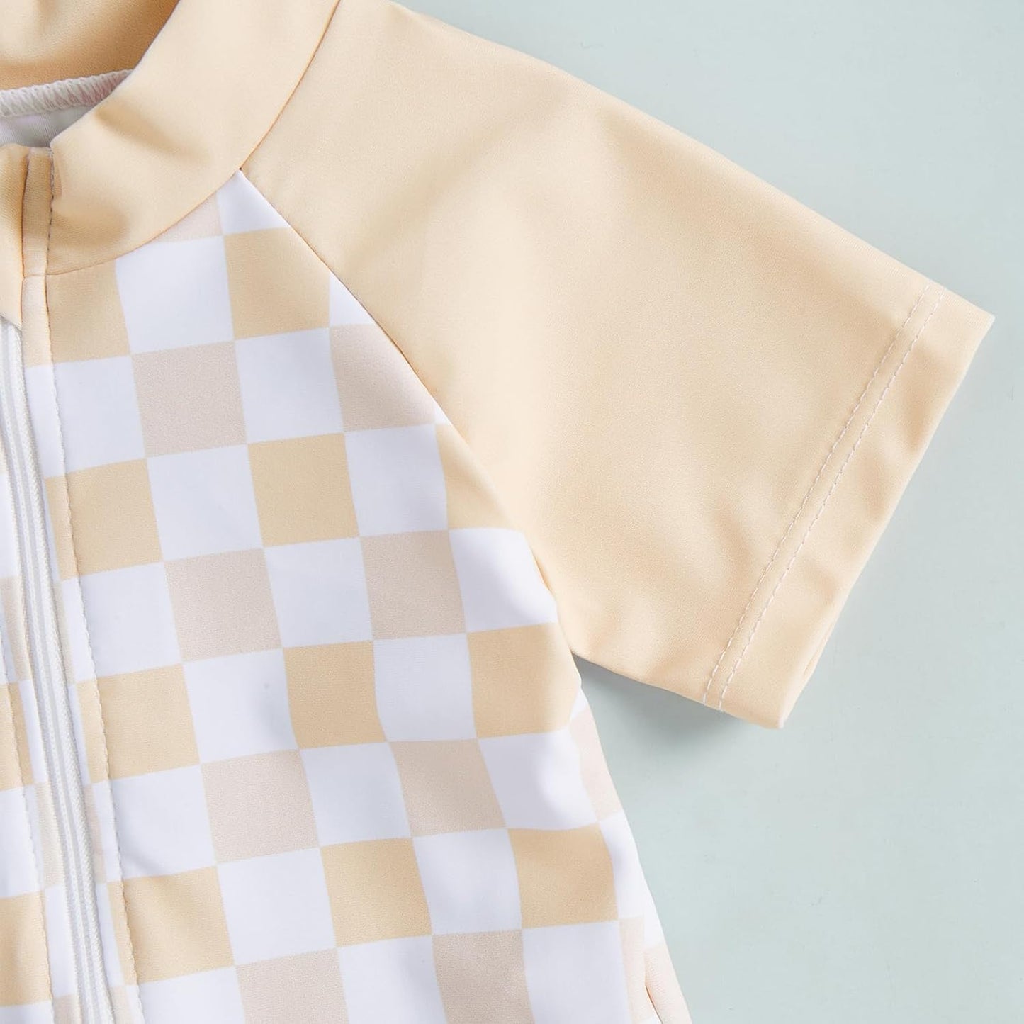 MAYUMMPY Baby Boys Girls Swimwear Casual Zipper One Pieces Rash Guard Swimsuit and Hat Beachwear Bathing Suit