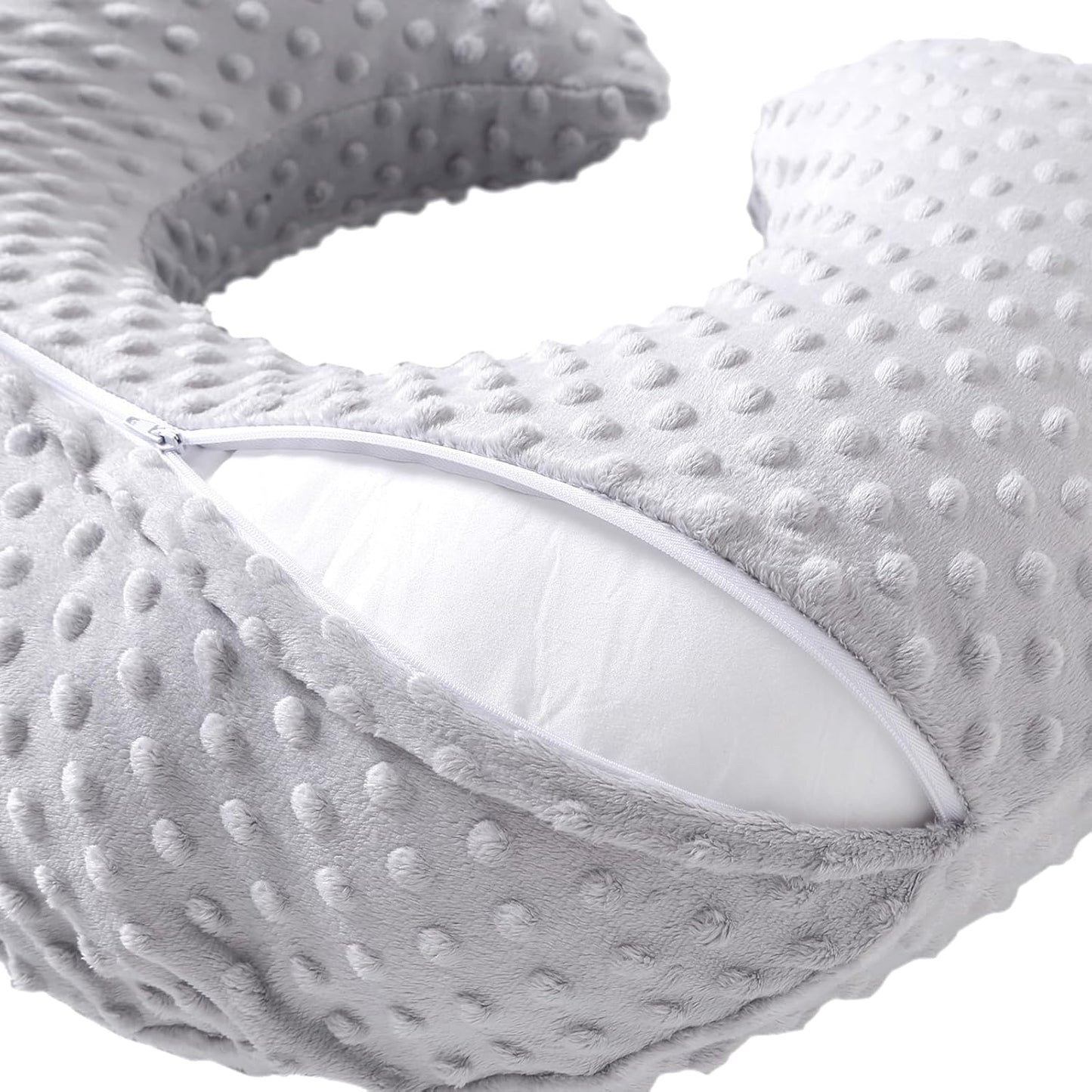 Nursing Pillow and Positioner for Breastfeeding, Ultra Soft Baby Breastfeeding Pillows for More Support for Mom and Baby, with Premium Removable Cover (Glacier Gray)