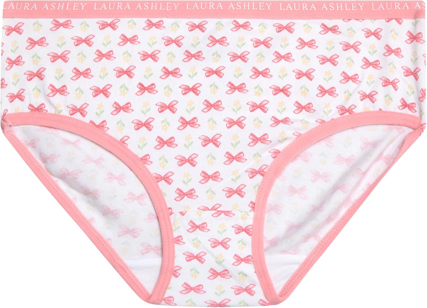 Laura Ashley Girls Underwear - 5 Pack Soft Stretch Breathable Panties for Girls - Lightweight Cotton Panties (Size: 4-12)