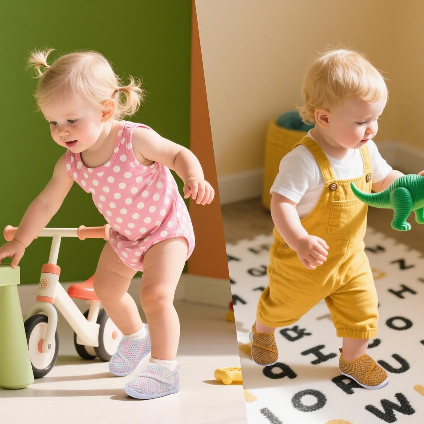 LeIsfIt Baby Shoes Boys Girls First Walking Shoes Non-Slip Infant Sneakers Lightweight Slip-on Crib Sneakers for First Walkers