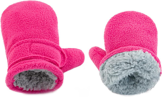 BAVST Baby Toddler Winter Mittens Girls Warm Fleece Lined Gloves Kids Sherpa Lined Mittens for Boys