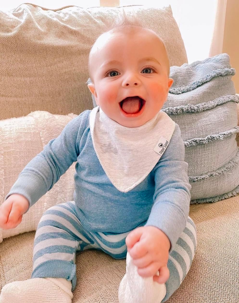 DiaperSquad's Baby Bibs for Drooling and Teething, Bibs for Boys, Baby Girl - Solid Cotton Baby Drool Bibs