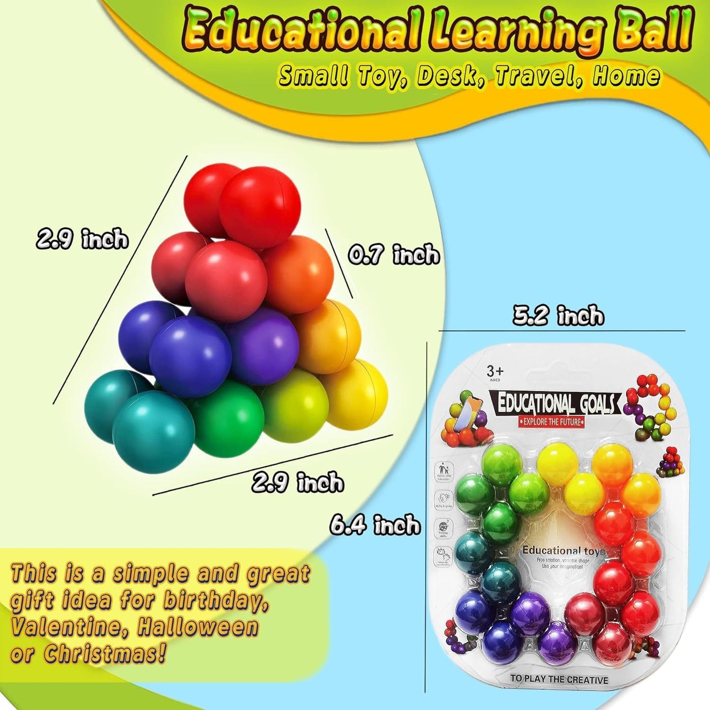 Sensory Fidget Toys for Kids Toddler Boys, Autism Figette Ball Autistic ADHD Cool Desk Toy, Calm Down Travel Airplane Essentials Toys for Age 3-12 Year Old (8pc)