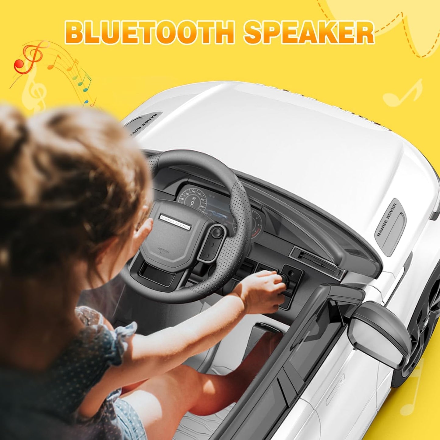 Kids Ride On Car with Remote, Licensed Land Rover Electric Car, Ride On Toys for Kids 3-8 with Mp3 Player, Rocking, Pull Rod