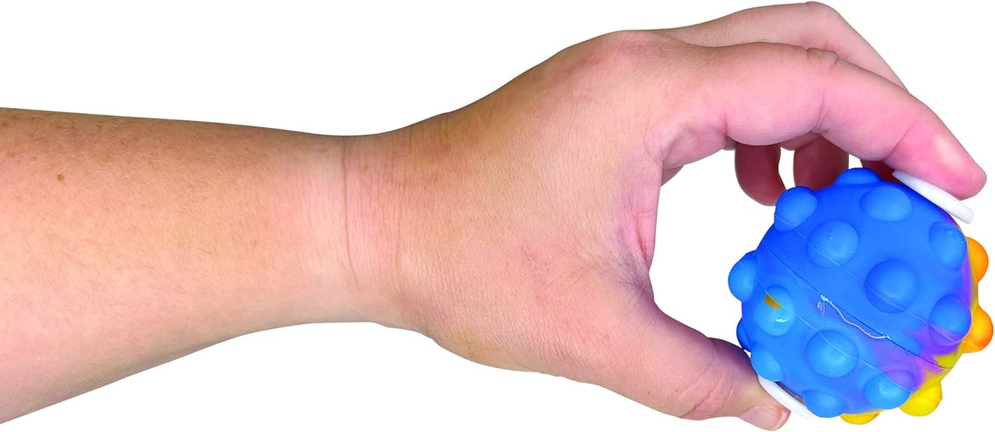 Raymond Geddes Pop 'N' Spin Balls (12 per Box) - Kids and Adult Fidget Toys – Multicolor Pop Fidget Spinner Balls