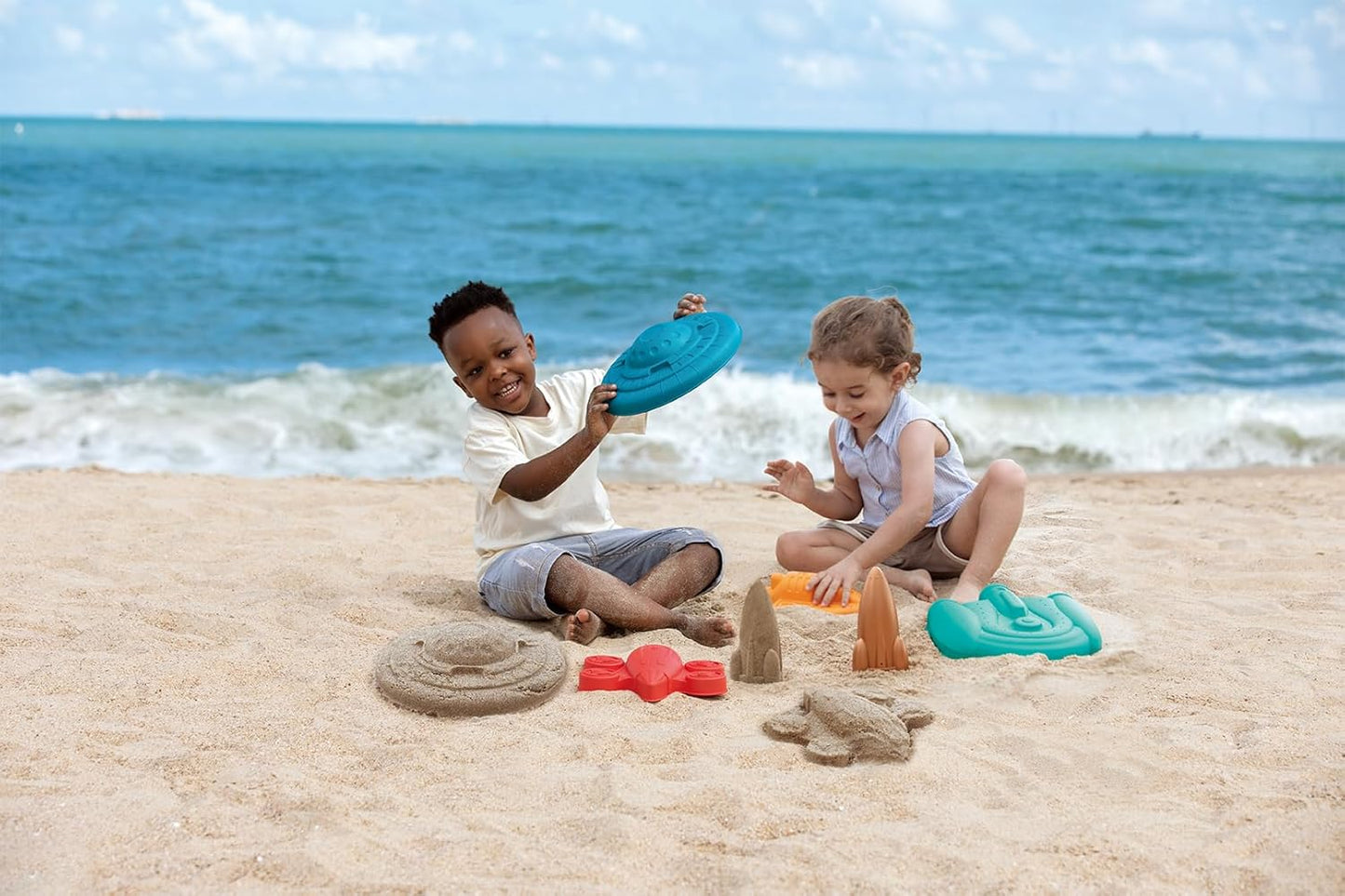 Hape Space Fleet Sand Toy, Beach Toy Set