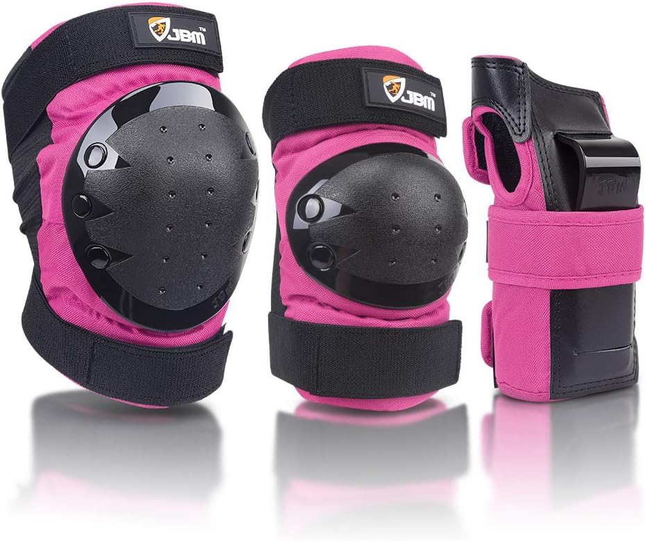 JBM Adult & Kids Knee Pads Elbow Pads and Wrist Guards for Inline Skating, Roller Skating, Skateboarding, Scootering