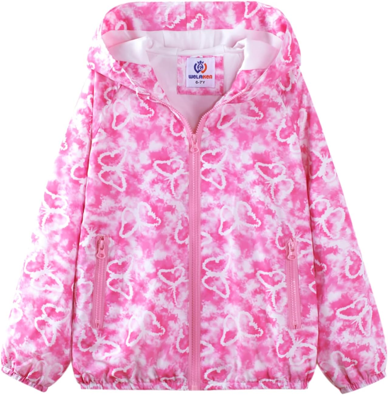 WELAKEN Lightweight Jacket for Girls Kids & Toddler II Girls' Print Water-Resistant Jacket
