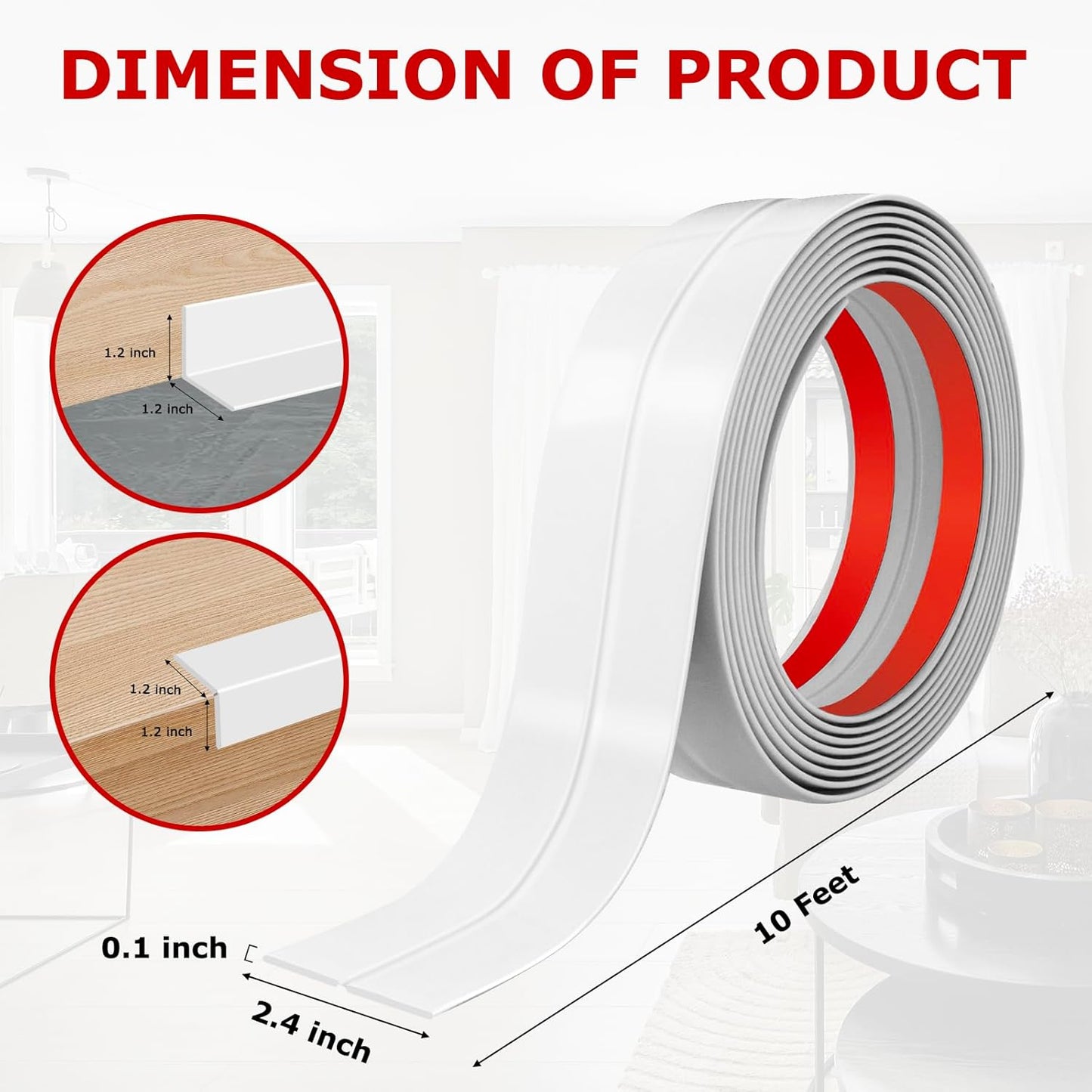 Flexible Wall Corner Protector Moulding Trim Peel and Stick Wall Corner Guards Edge Protector Self Adhesive Molding Trim Strip for Edge Ceiling (White, 2.4 in x 10 Ft)