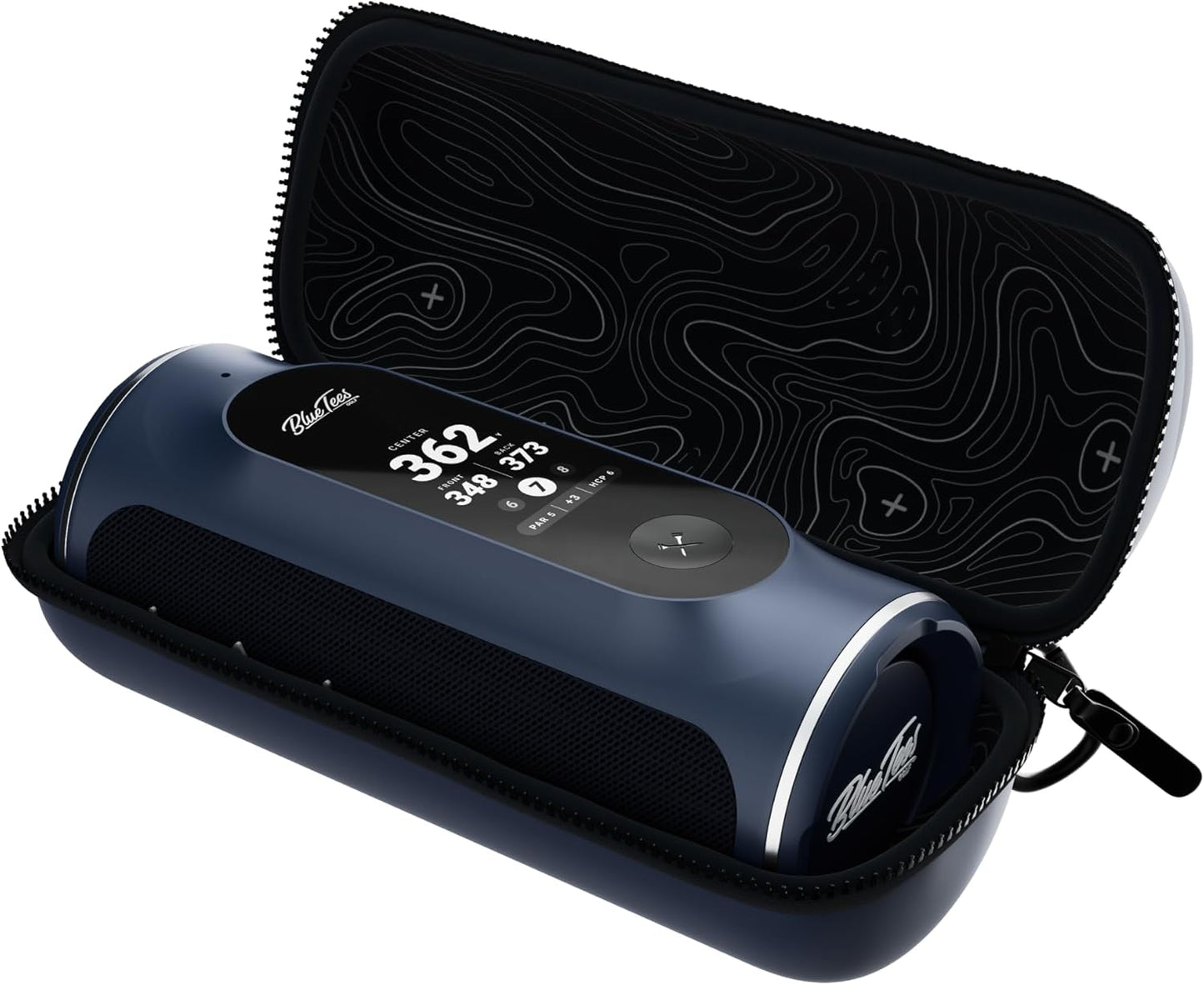 Blue Tees Golf GPS Case Compatible with Player+ GPS Speaker - Hard Carrying Protective Case, Advanced Security with Internal Magnetic Plate, Equipped with Carabiner Clip (Case Only) (Navy)