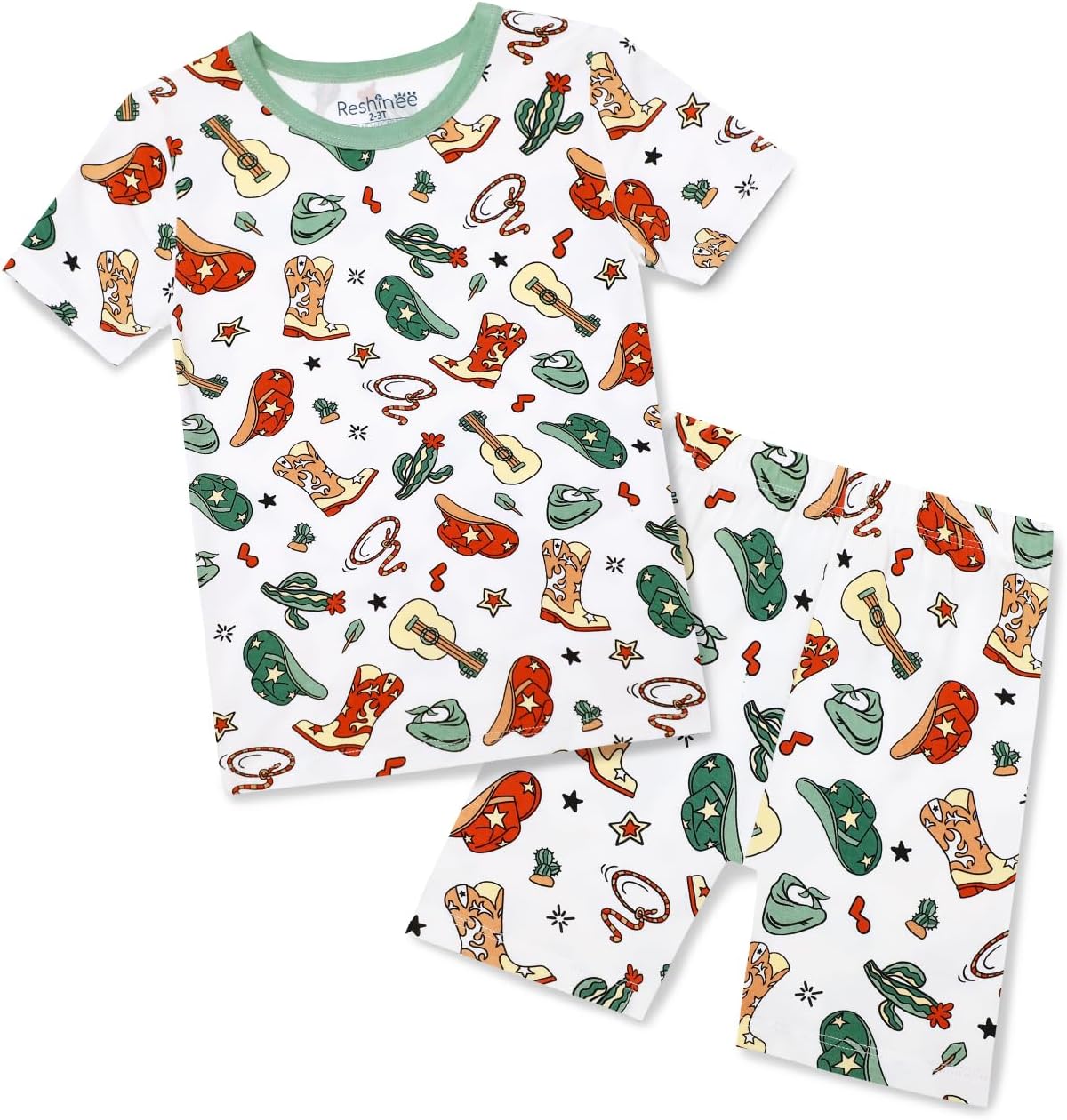 Bamboo Viscose Toddler Animal Pajamas Boys Girls Kids Cool Short Summer 12M-8Y Snug fit Pjs Set 2pcs
