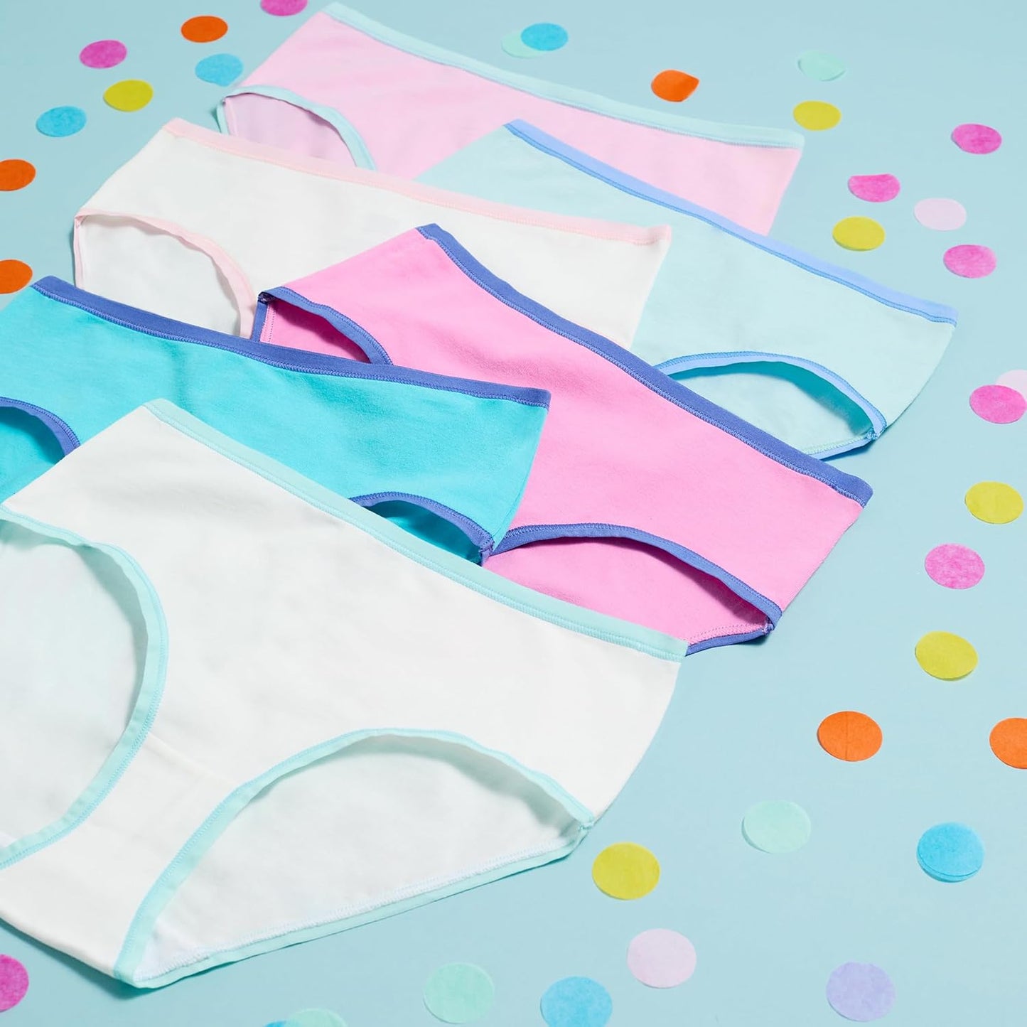 Saint Eve Kids Little Girls Cotton Underwear, Soft Breathable Multi Pack Brief Panties