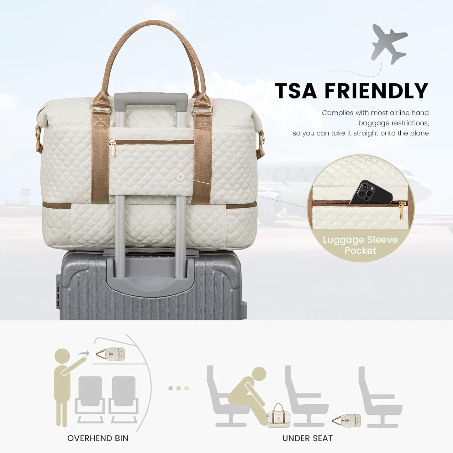 LOVEVOOK Travel Duffle Bag,Weekender Bags for Women with Shoe Compartment，Carry on Overnight Bag with Toiletry Bag,Gym Duffel Bag with Wet Pocket, Hospital Bags for Labor and Delivery