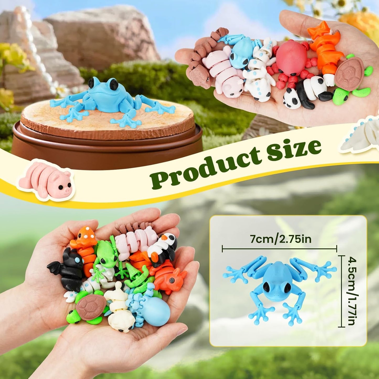 8 PCS Mini Animals Set,3D Printed Little Animals Articulated Flexible Fidget Toy,Tiny Animals Figurines Exquisite Cute Pet Toy,Little Plastic Animals Miniature Figurines Small Animals Toy (8 PCS)