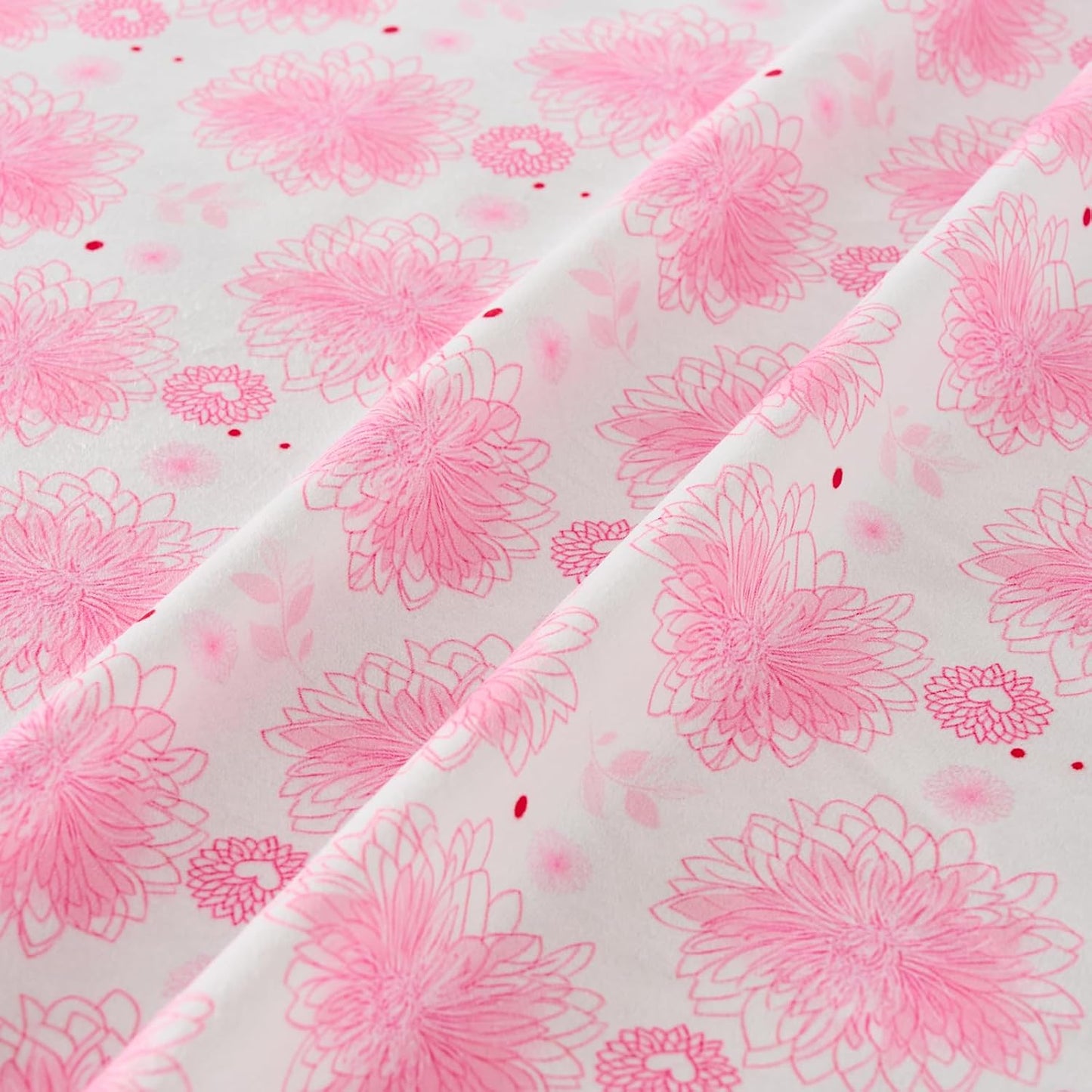 Baby Blanket 30x40 Inches Soft Double Layer Fleece Blanket with Beautiful Pink Line Flower Gender Neutral Crib Blanket for Infant, Toddler, Newborn Baby Girl or Boy Shower Gift