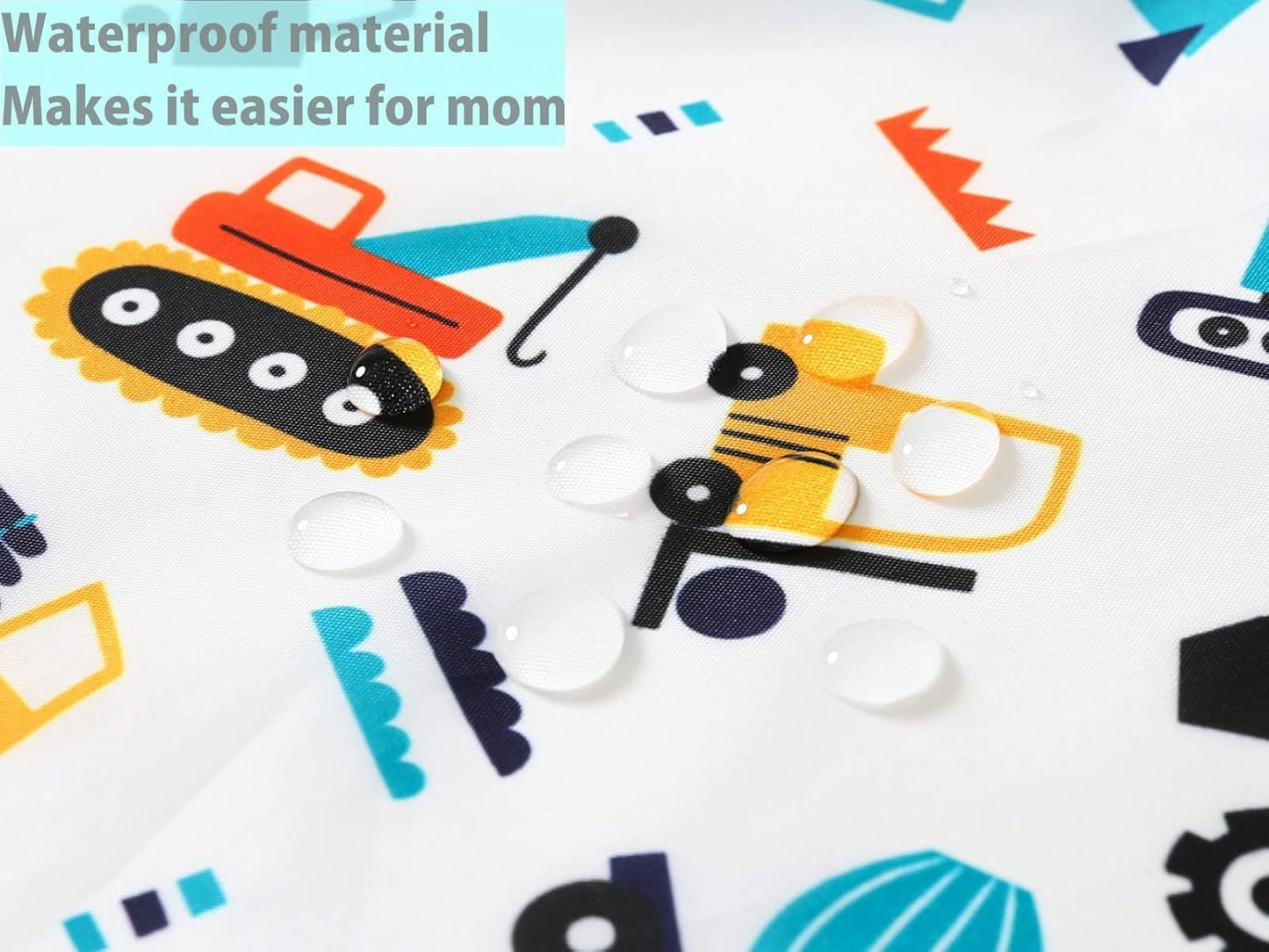 5 Pack Long Sleeve Bib,Baby Toddler Waterproof Sleeved Bib for 6-30 Months Reusable with Catch-all Pocket