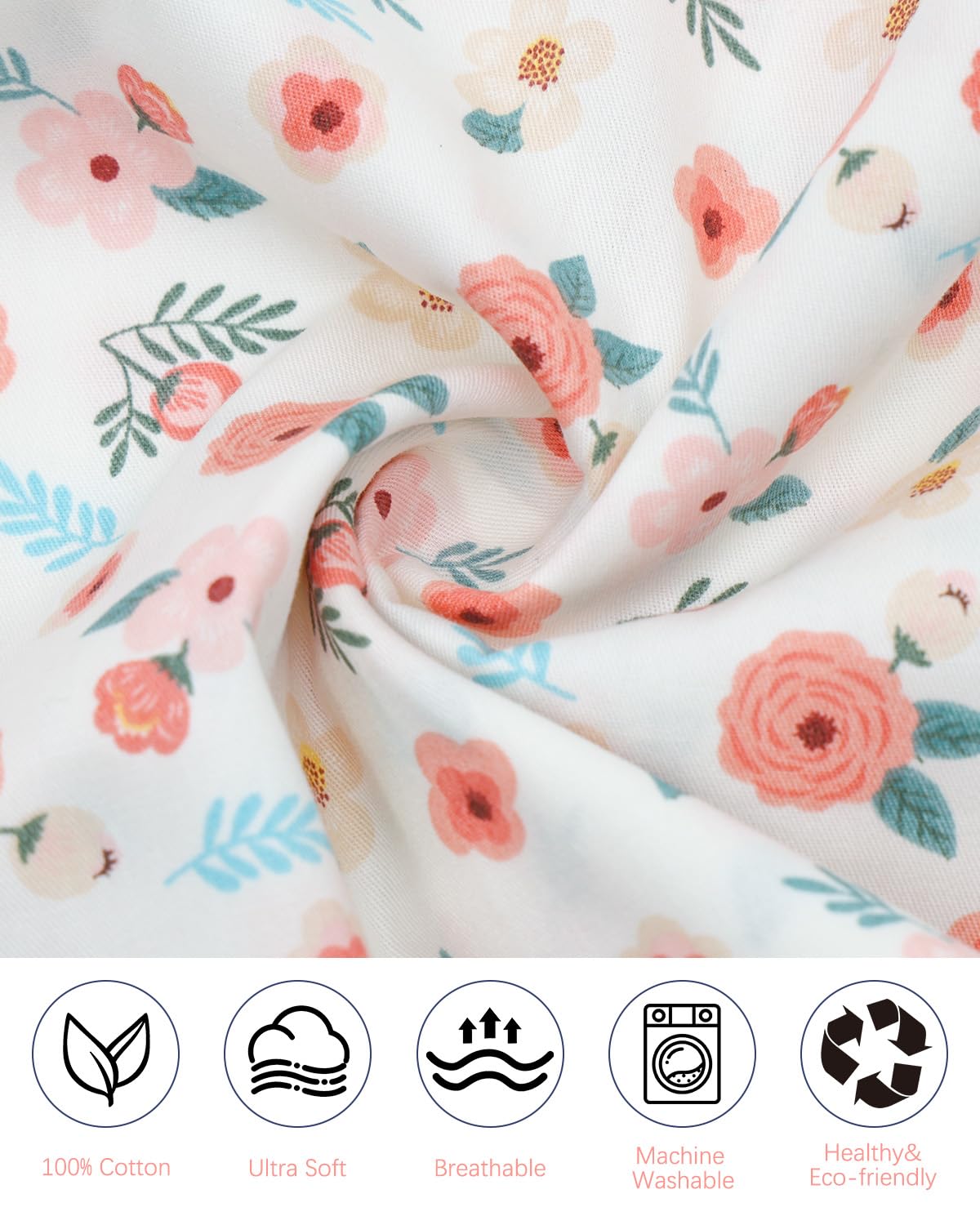 ALVABABY Toddler Pillowcases 2 Pack Organic Cotton Kids Pillow Cover Fit 13"x 18" or 12"x24" Envelope for Girl Boy Sleepy Travel