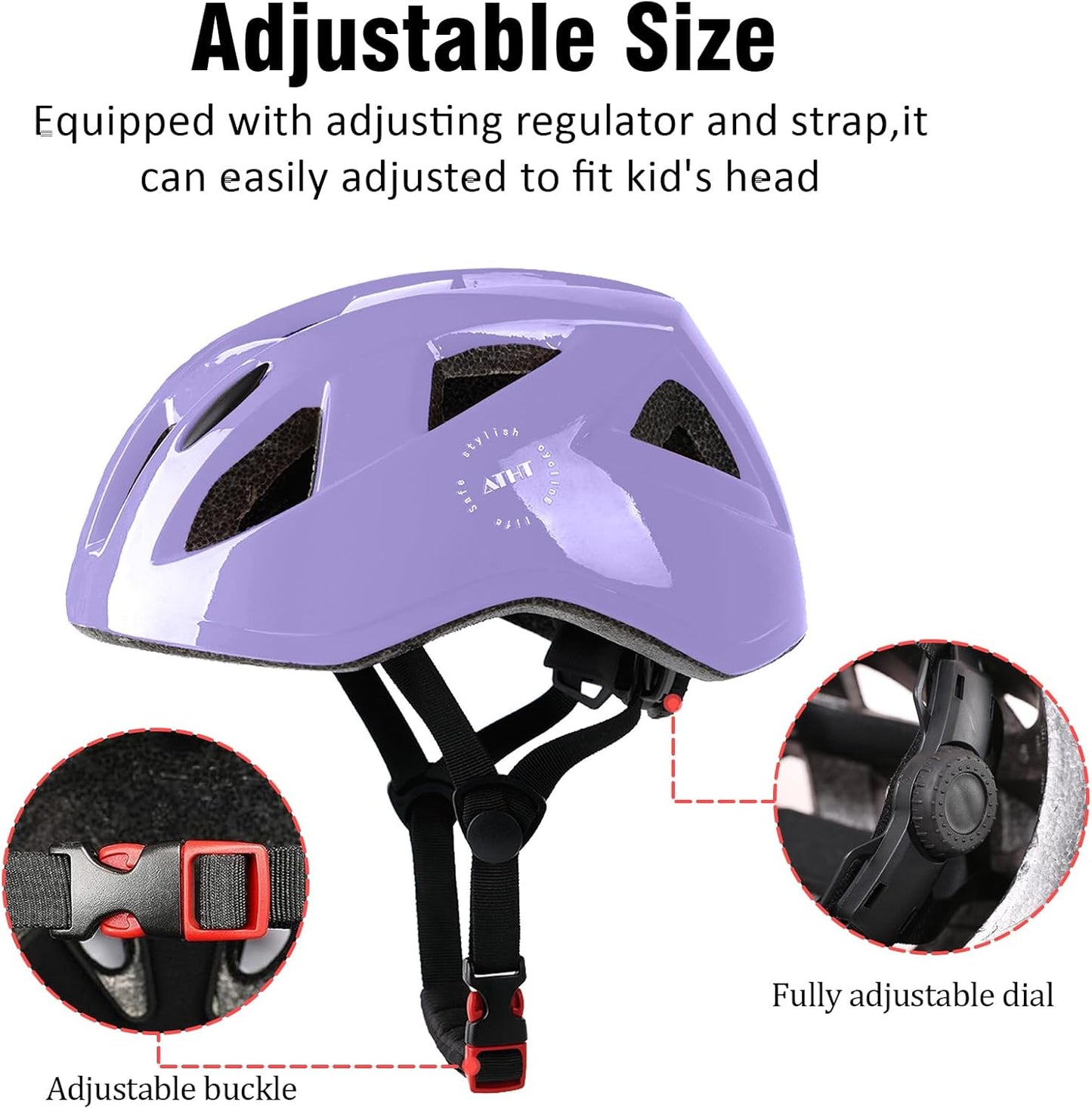 Kids Bike Helmet,2 Sizes Adjustable for Youth Child Boys & Girls Ages 3-5-8-14,Ventilation and Multi-Sport for Bicycle Scooter Skate