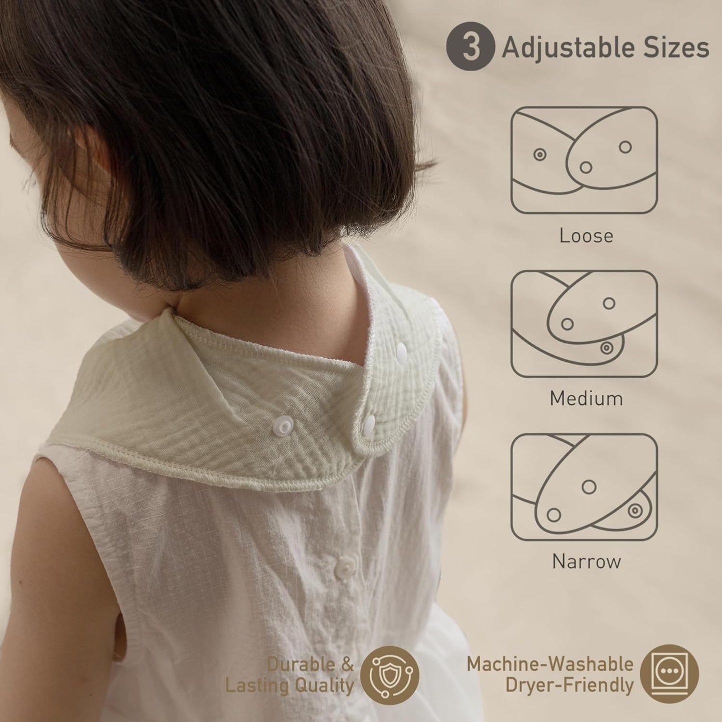 Muslin Baby Bibs 8 Pack, Baby Bandana Drool Bib for Drooling and Teething, Cotton Soft Absorbent for Girls Boys