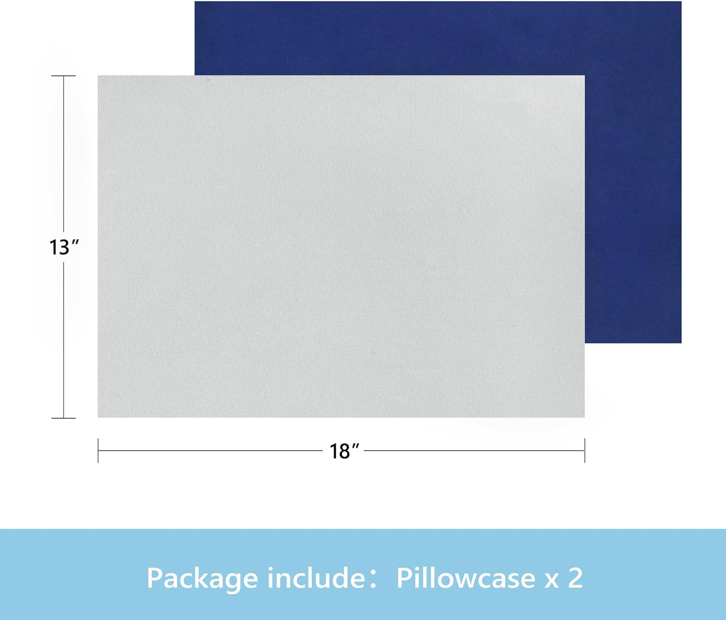 TILLYOU Toddler Pillowcase 2 Pack with Envelope Closure,13" x 18" Silky Soft Microfiber Travel Kids Pillowcase for Boys and Girls,Gray & Navy