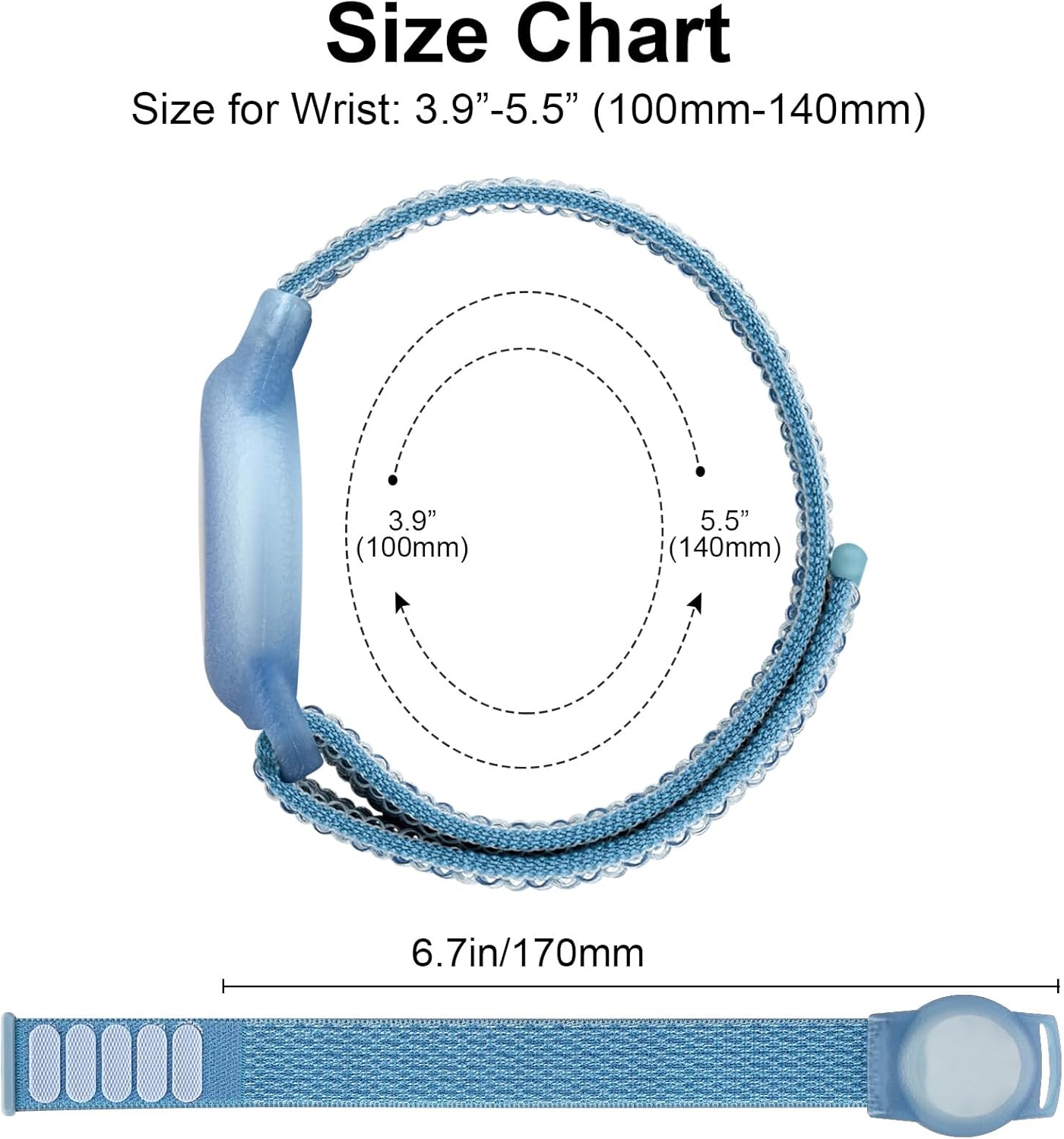 Vancle Kids Wristband for Apple AirTag, Protective Case for Air Tag GPS Tracker Holder with Nylon Bracelet, Adjustable Anti Lost Watch Band for Toddler Baby Children Elders