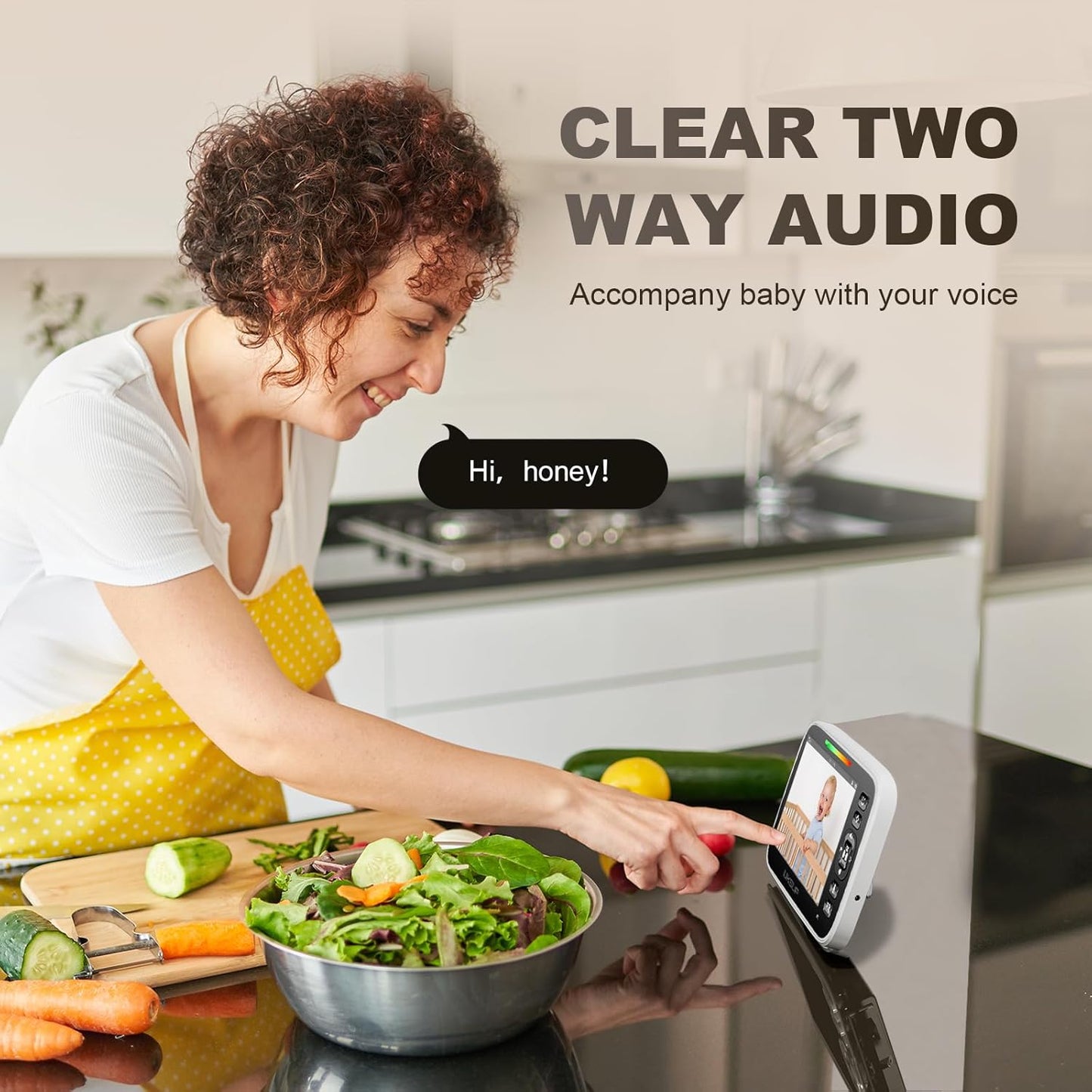 Baby Monitor with Camera and Audio- Video Baby Monitor with 960ft Long Range, Remote Pan-Tilt-Zoom, Night Vision, Temperature Sensor, 2-Way Talk, 8 Lullabies, 30-Hour Battery & No WiFi