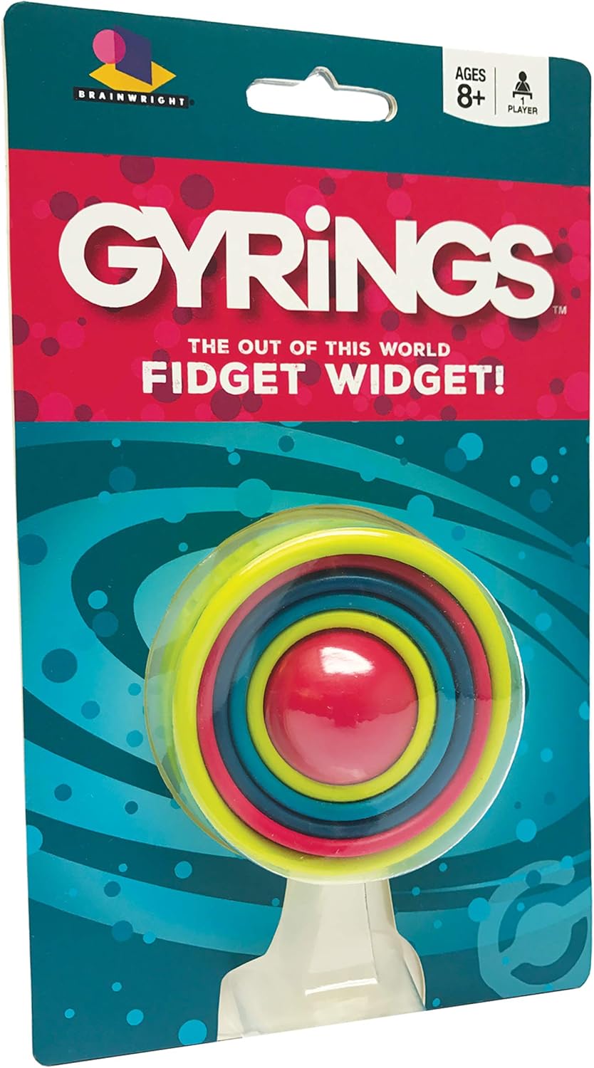 Brainwright Gyrings - The Out of This World Fidget Widget! Multi-colored, 5"