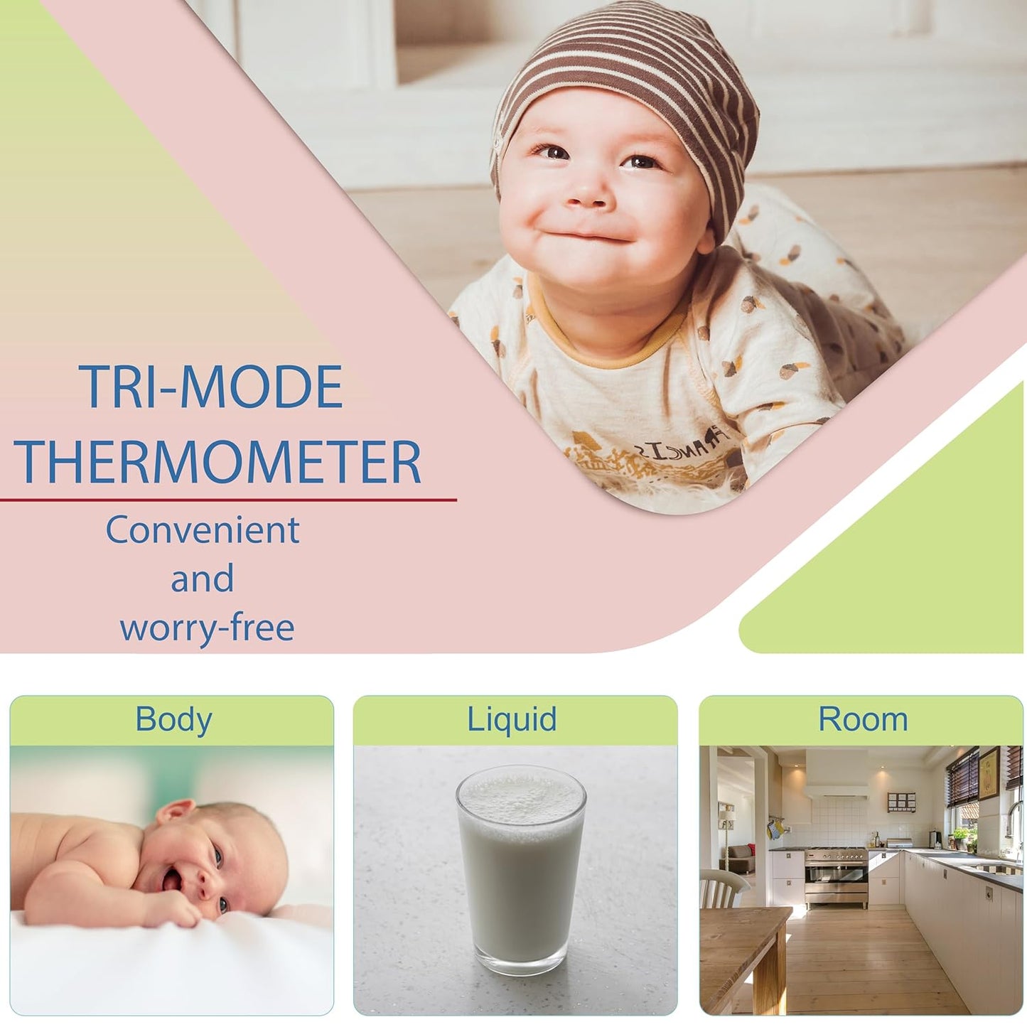 Amplim Non-Contact Forehead Thermometer for Adults, Kids & Infants | Ampmed No-Touch Medical Grade Temporal Fever Thermometer with Case, Nurse Accessories for Work, FDA-Cleared Pink Termometro Digital