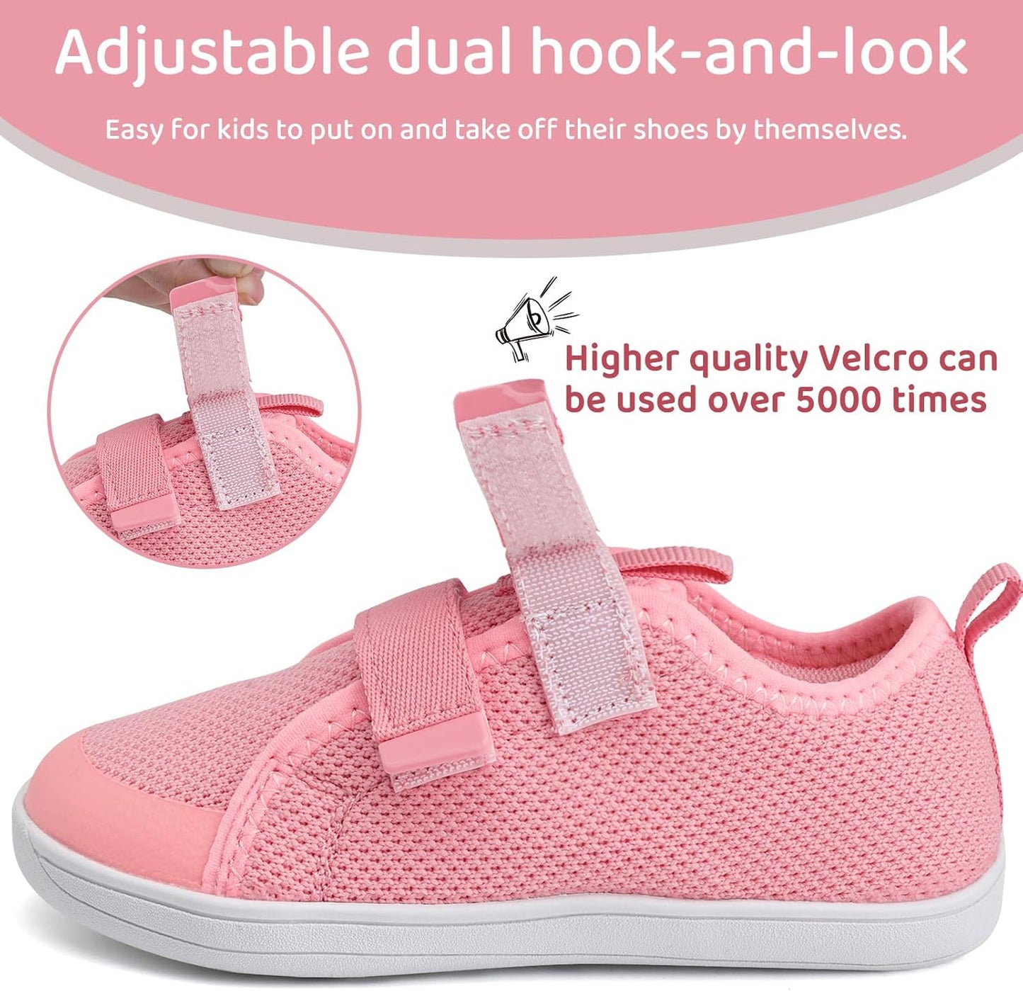 WateLves Toddler Little Kids Wide Barefoot Shoes The First Walking Shoes Girls Boys Breathable Zero Drop Minimalist Sneakers with Wide Toe Box Natural to Grow