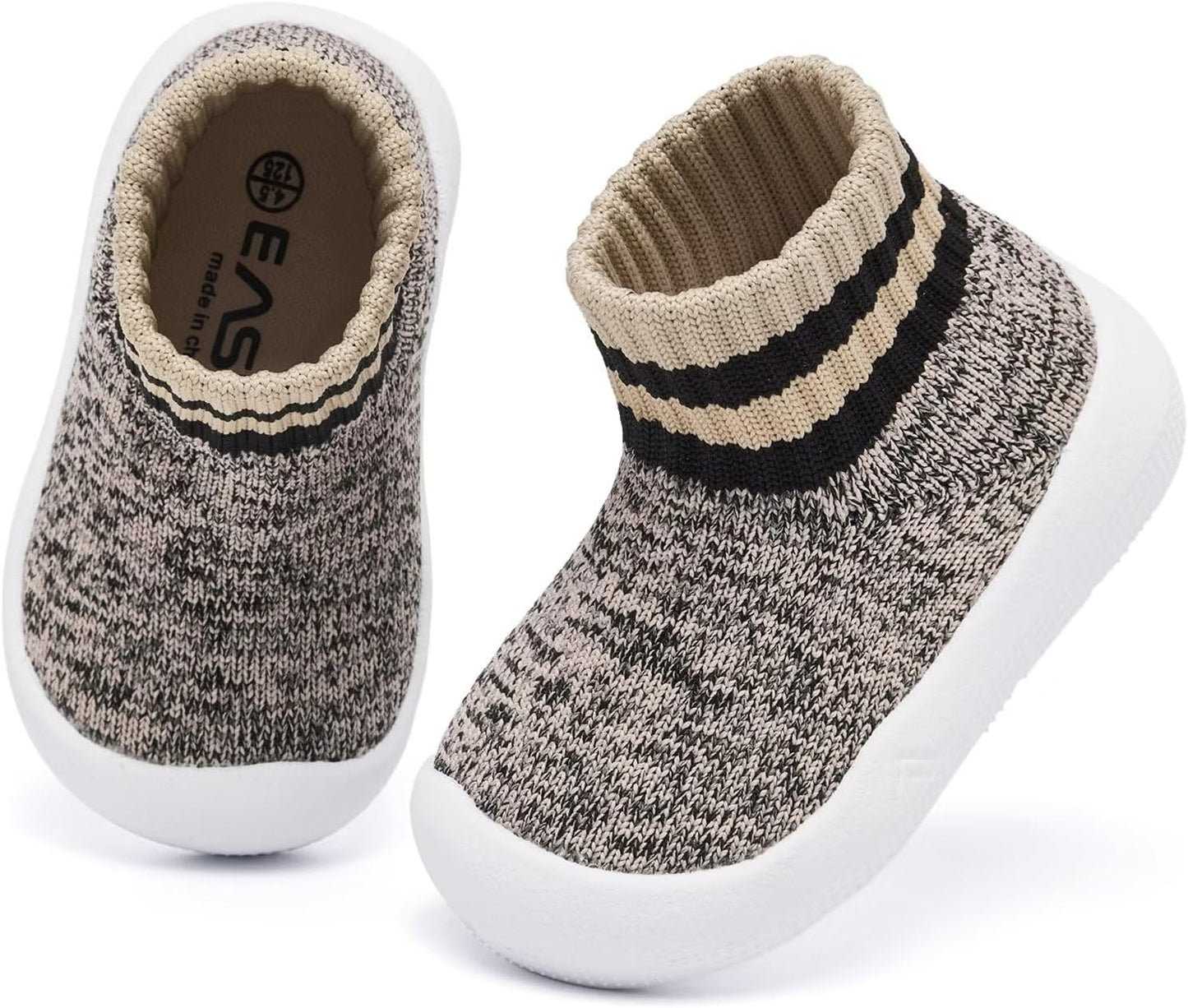 Eashi Baby Boy Girl Non-Skid Indoor Infant Walking Shoes Breathable Warm Elastic Sock Shoes with Memory Sole Protect Toes Outdoor Sneakers