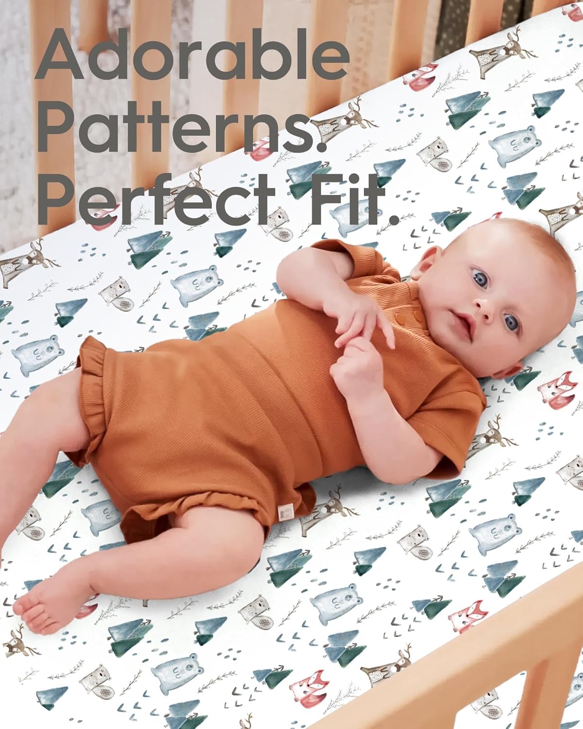 Baby Crib Sheets Boy Girl for Standard Crib Mattress - Ultra Soft Jersey Knit Neutral Crib Mattress Sheet, Safe and Snug, Durable, Stylish Crib Sheet Fitted, 28''x52''x9'' Extra Deep Pocket