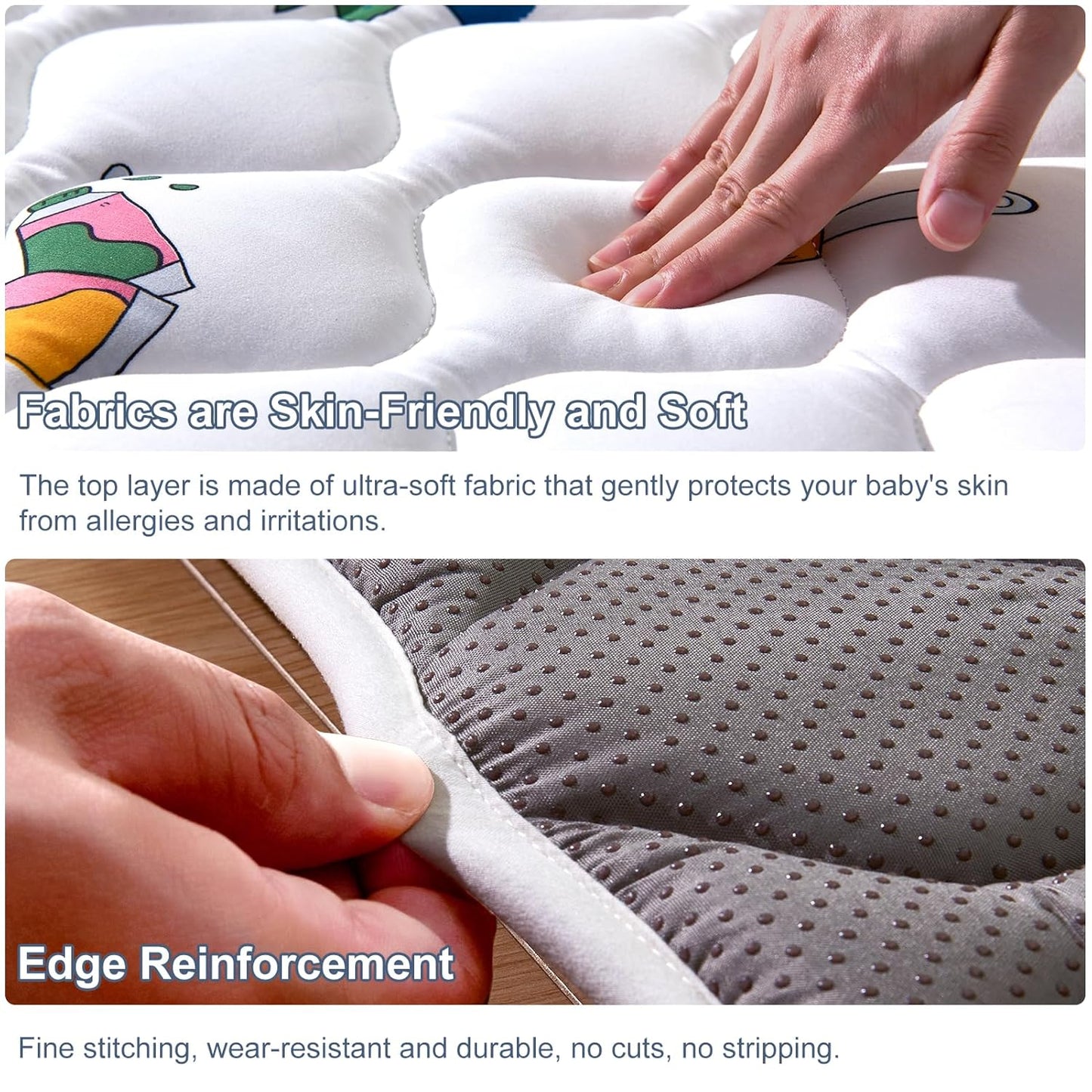 Vibe bear Baby Play Mat 6ft X 4ft, Thicker Foam One-Piece Crawling Mat, Extra Large Anti- Slip Crawling Mat Activity Playmats for Babies,Toddlers, Infants, Play & Tummy Time