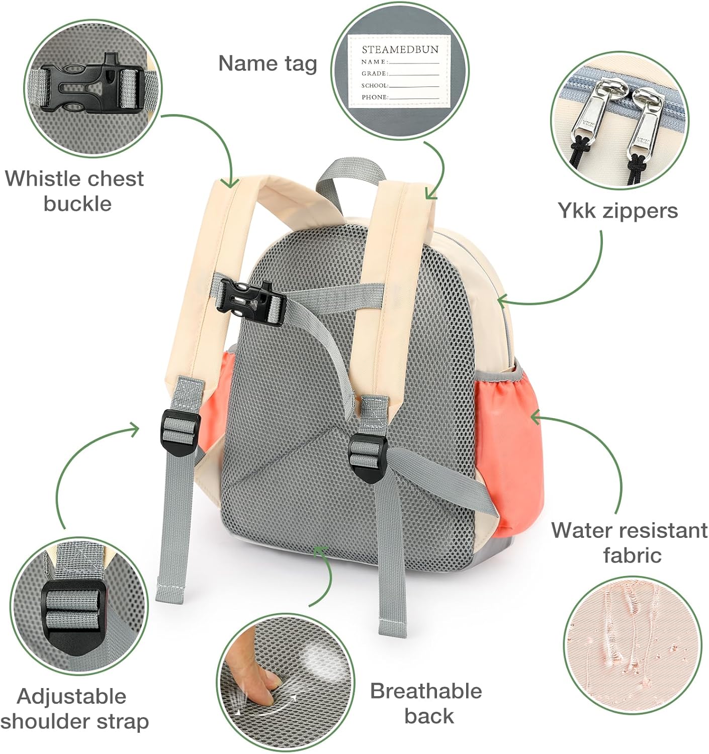 STEAMEDBUN Kids Backpack for Girls 6-8: Toddler Backpack for Preschool Kindergarten - Girls Backpacks for Elementary 4-6