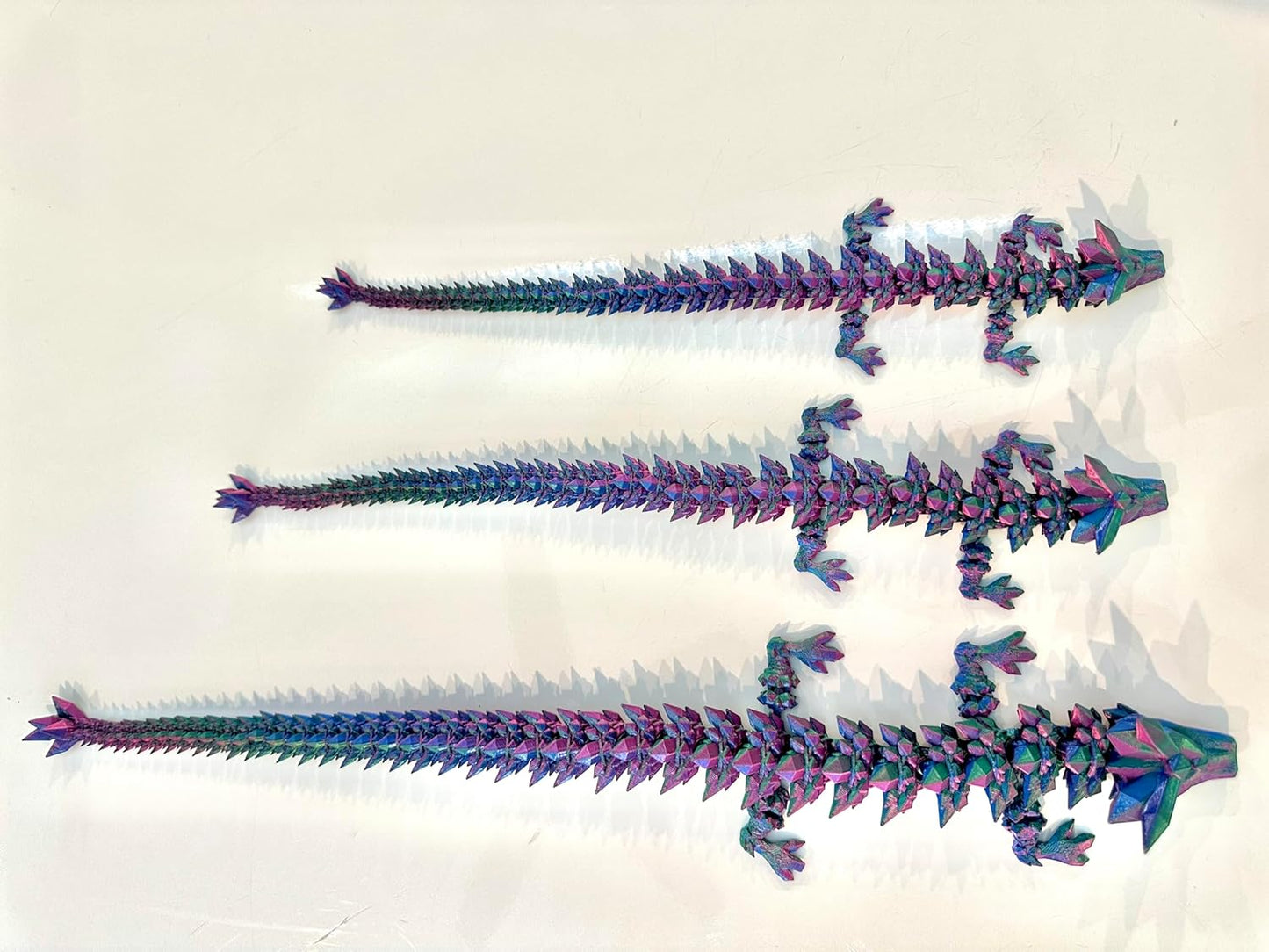 Crystal Dragon - Articulated Flexi Dragon - 3D Printed Gift (Baby, Purple/Blue/Green)