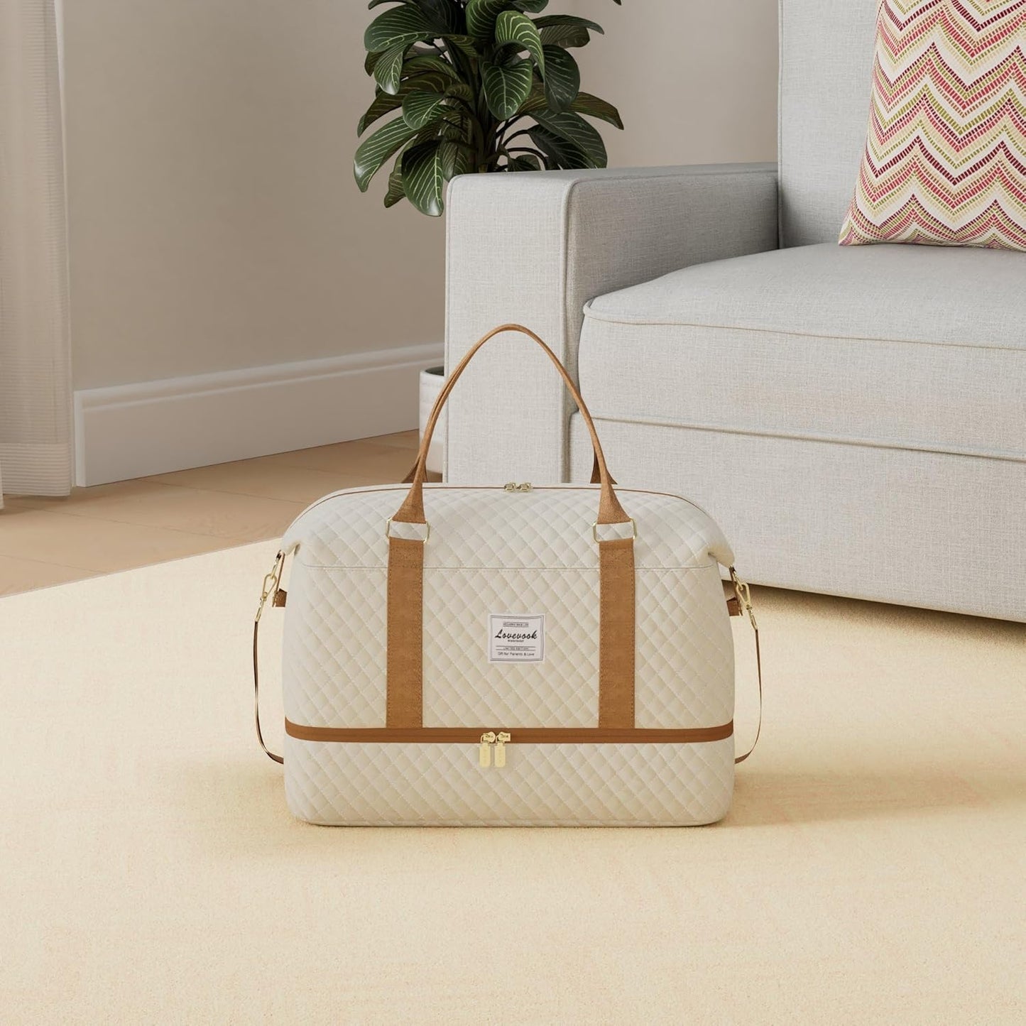 LOVEVOOK Travel Duffle Bag,Weekender Bags for Women with Shoe Compartment，Carry on Overnight Bag with Toiletry Bag,Gym Duffel Bag with Wet Pocket, Hospital Bags for Labor and Delivery